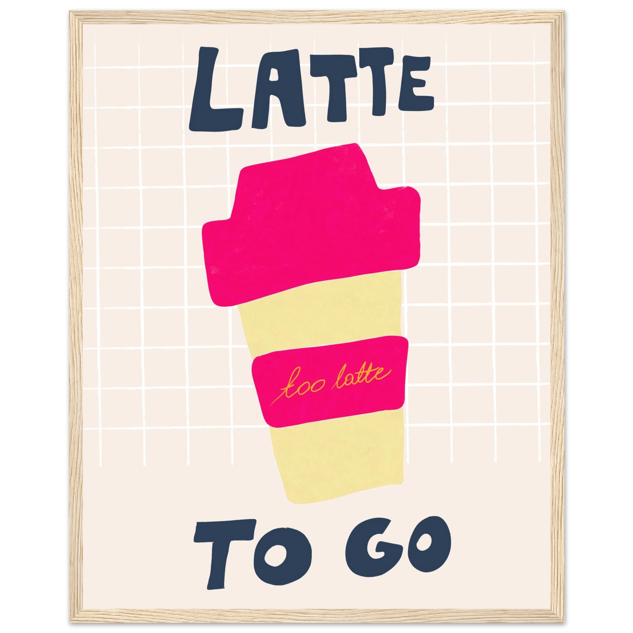 Latte To Go Poster – Playful Coffee Kitchen Wall Art Print (Digital & Printed Options) - Evergreen Posters