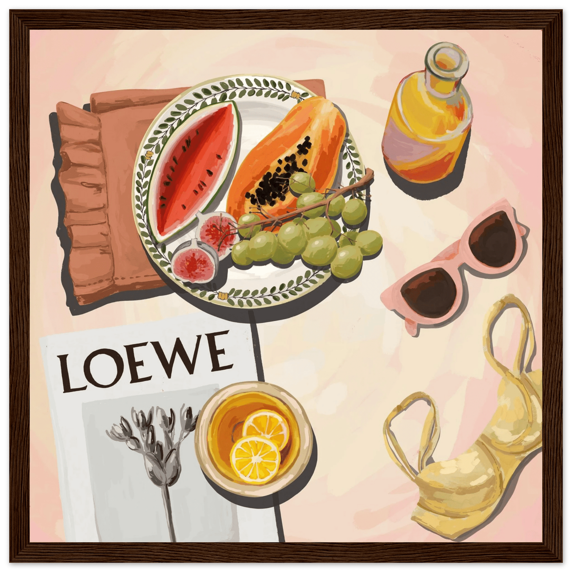 Loewe Summer Fruits Poster | Dopamine Decor Food Wall Art | Pastel Square Kitchen Print - Evergreen Posters - 21