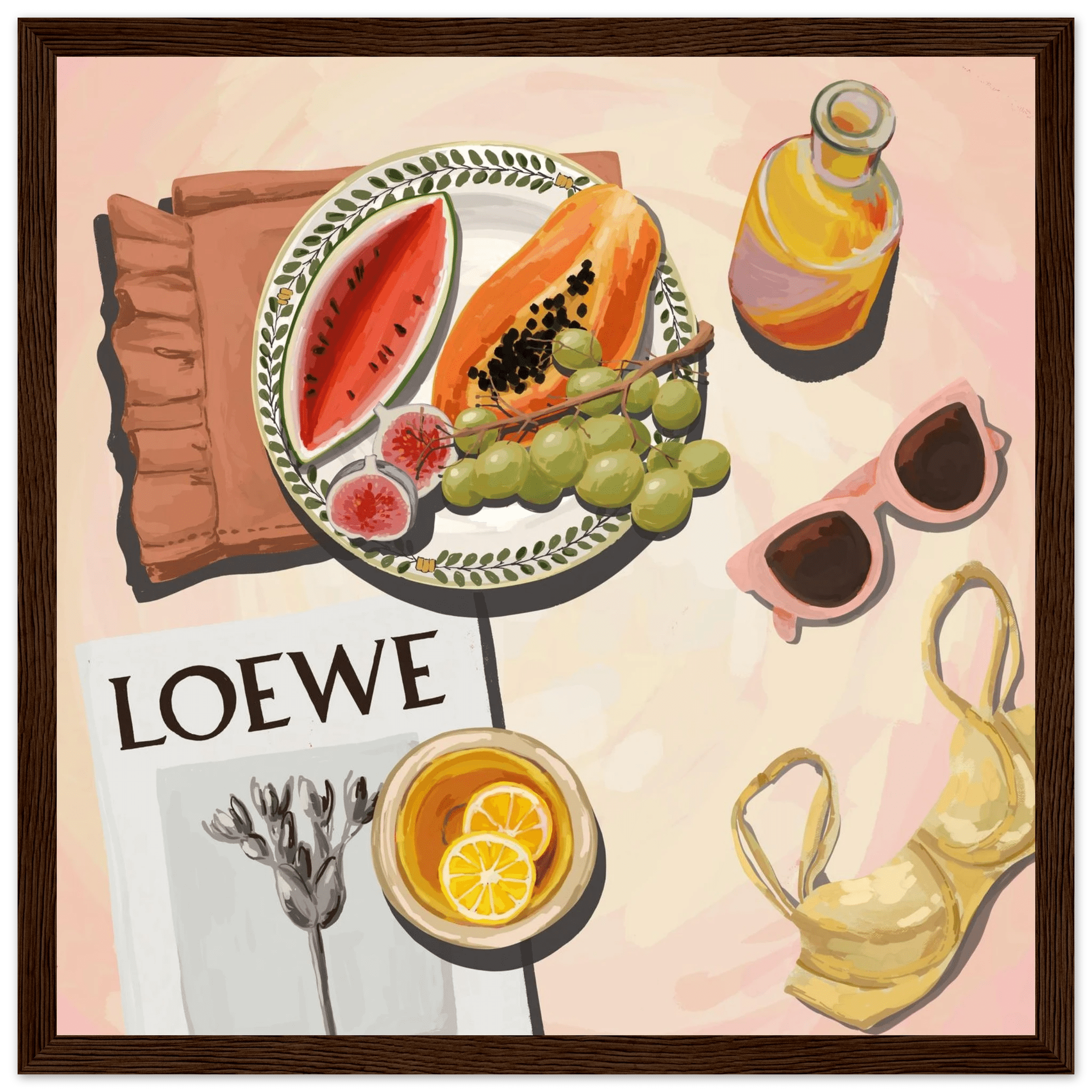 Loewe Summer Fruits Poster | Dopamine Decor Food Wall Art | Pastel Square Kitchen Print - Evergreen Posters - 21