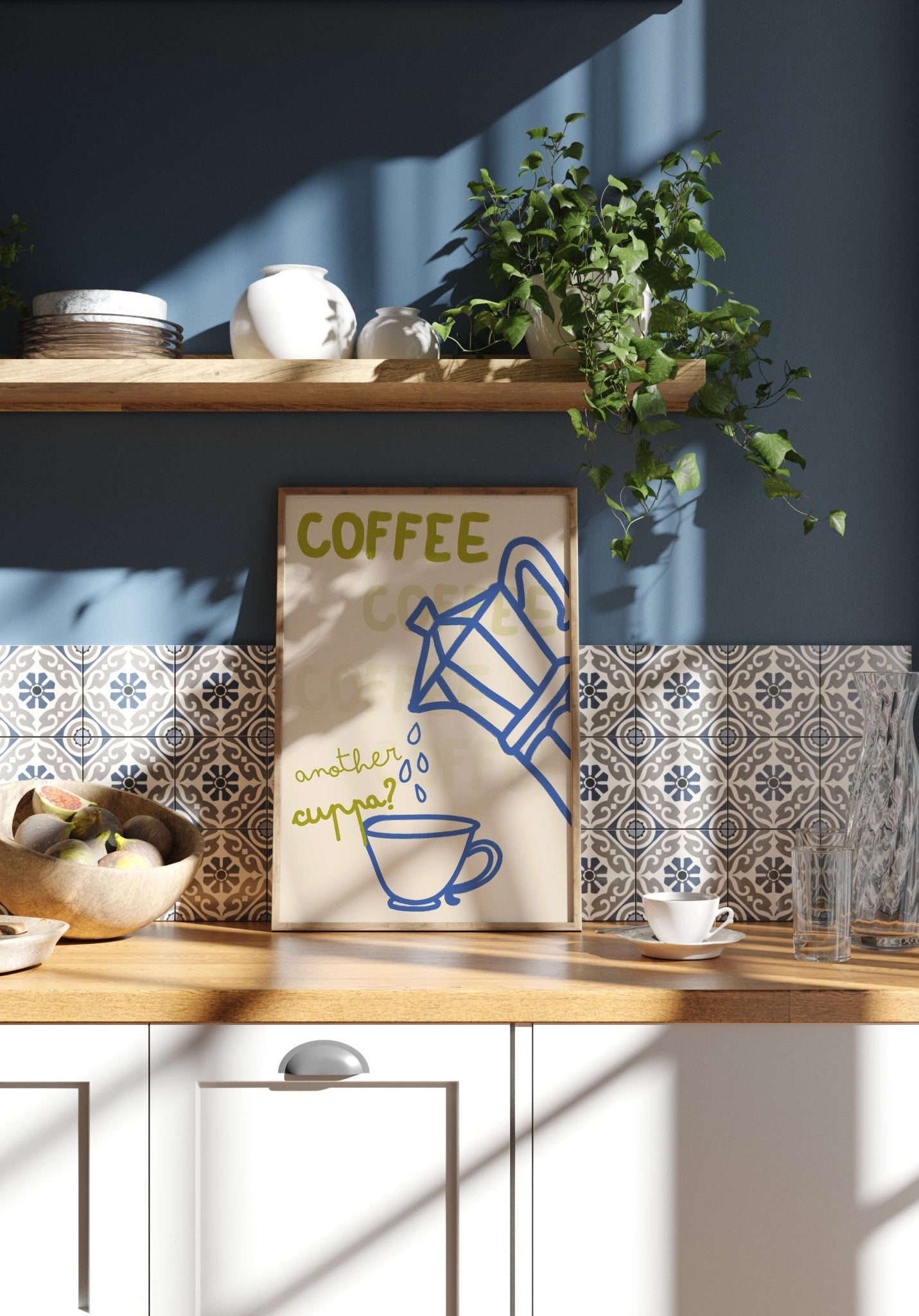 Coffee Print | Another Cuppa Moka Pot Wall Art | Kitchen Coffee Poster - Evergreen Posters