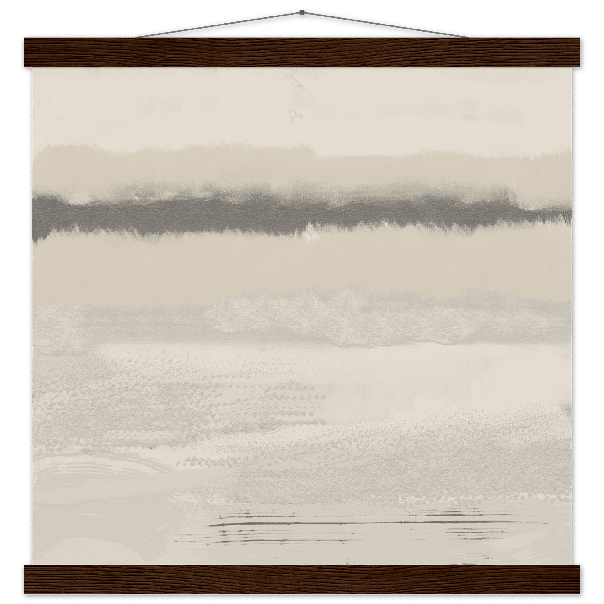 Misty Abstract Poster | Beige & Grey Textured Wall Art | Minimalist Square Print - Evergreen Posters