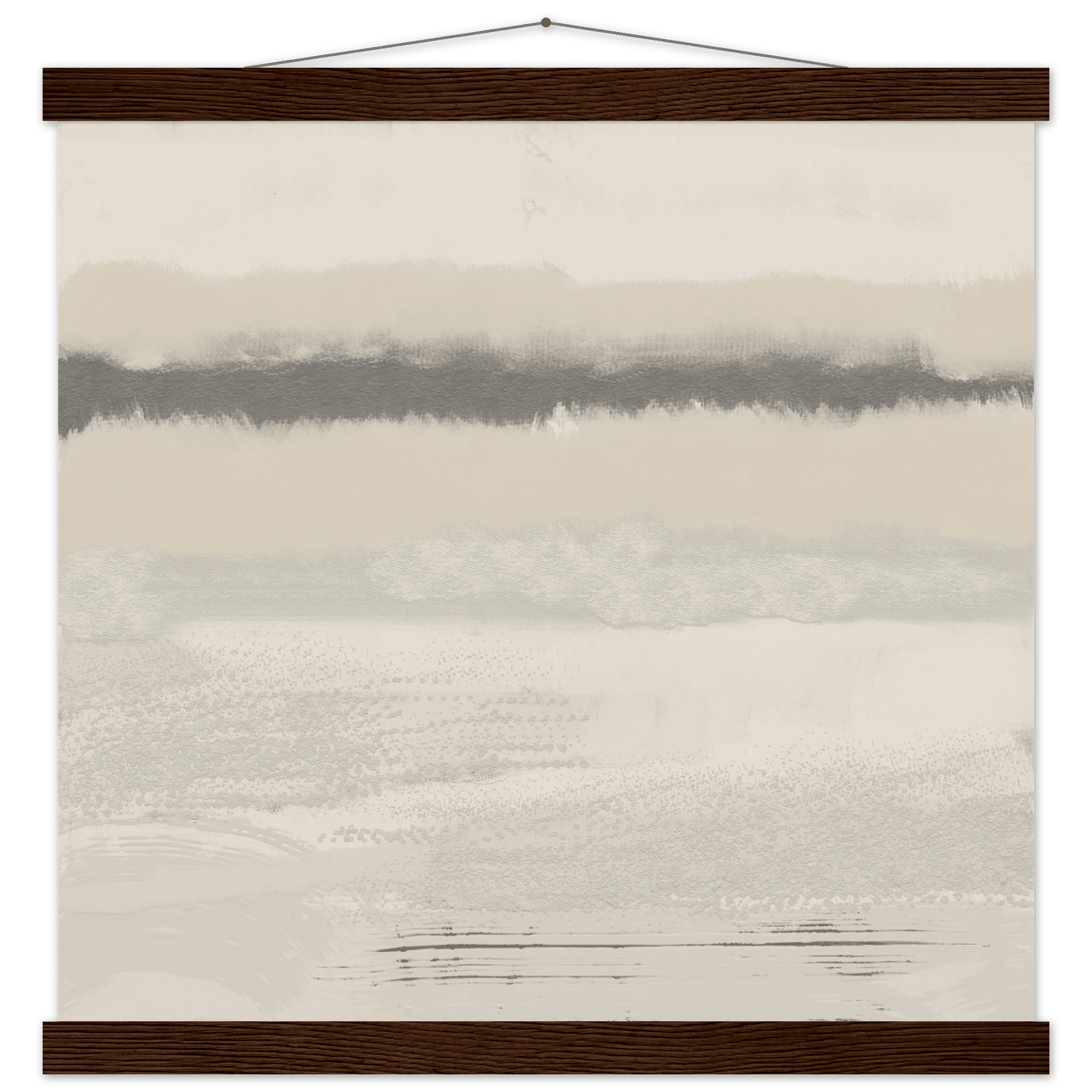Misty Abstract Poster | Beige & Grey Textured Wall Art | Minimalist Square Print - Evergreen Posters