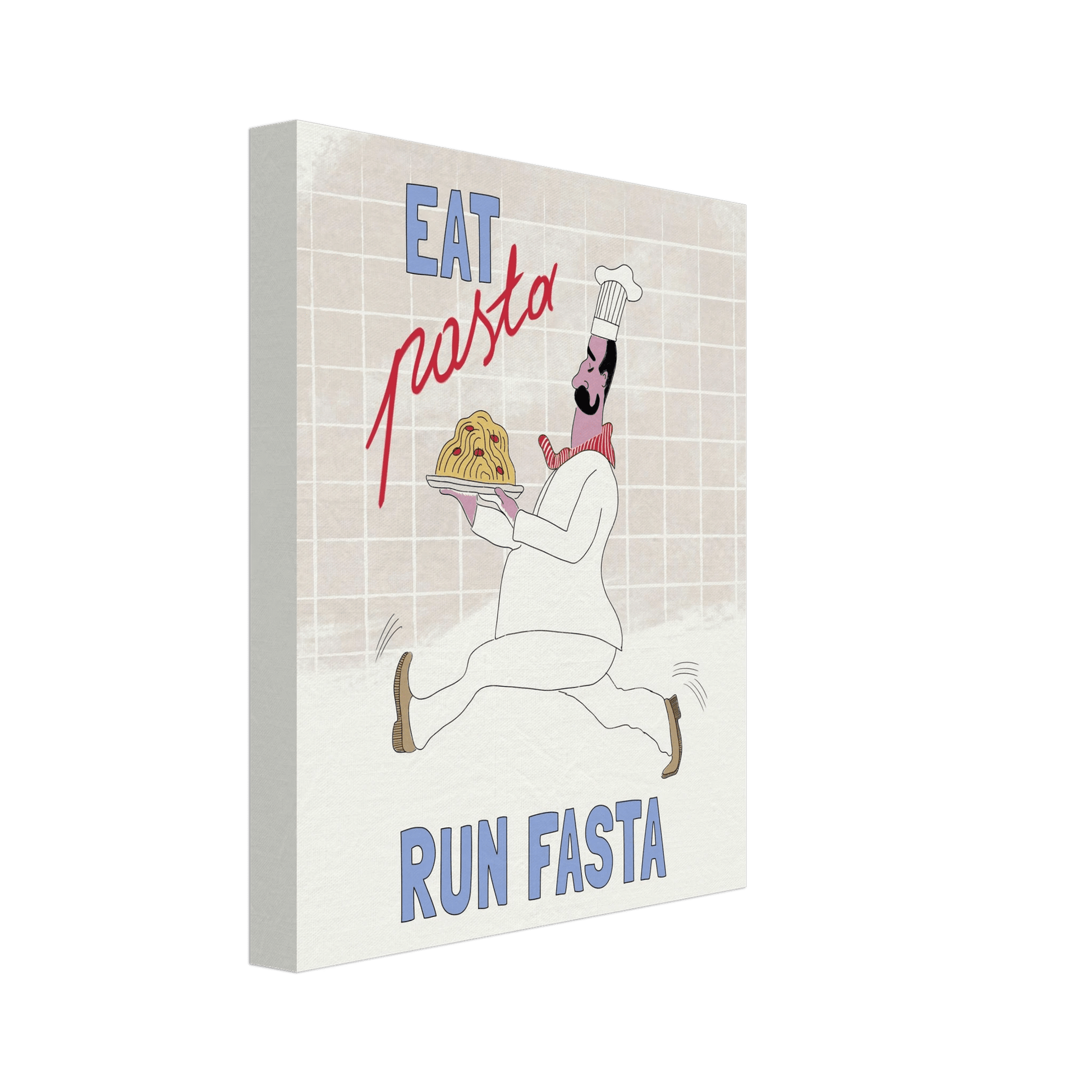 Eat Pasta Run Fasta Poster – Fun Kitchen Wall Art Print (Digital & Printed Options) - Evergreen Posters