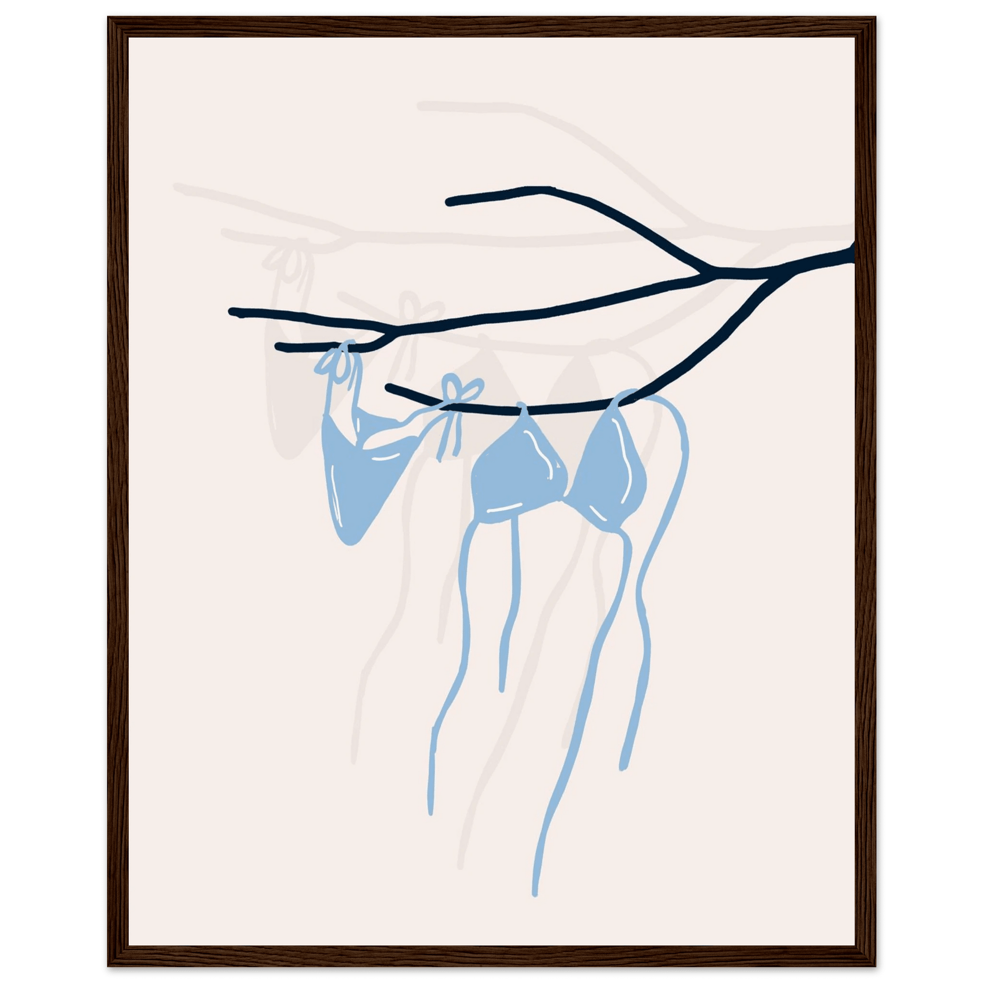 Coastal Bikini Line Art Poster – Minimalist Beach Wall Art Print - Evergreen Posters