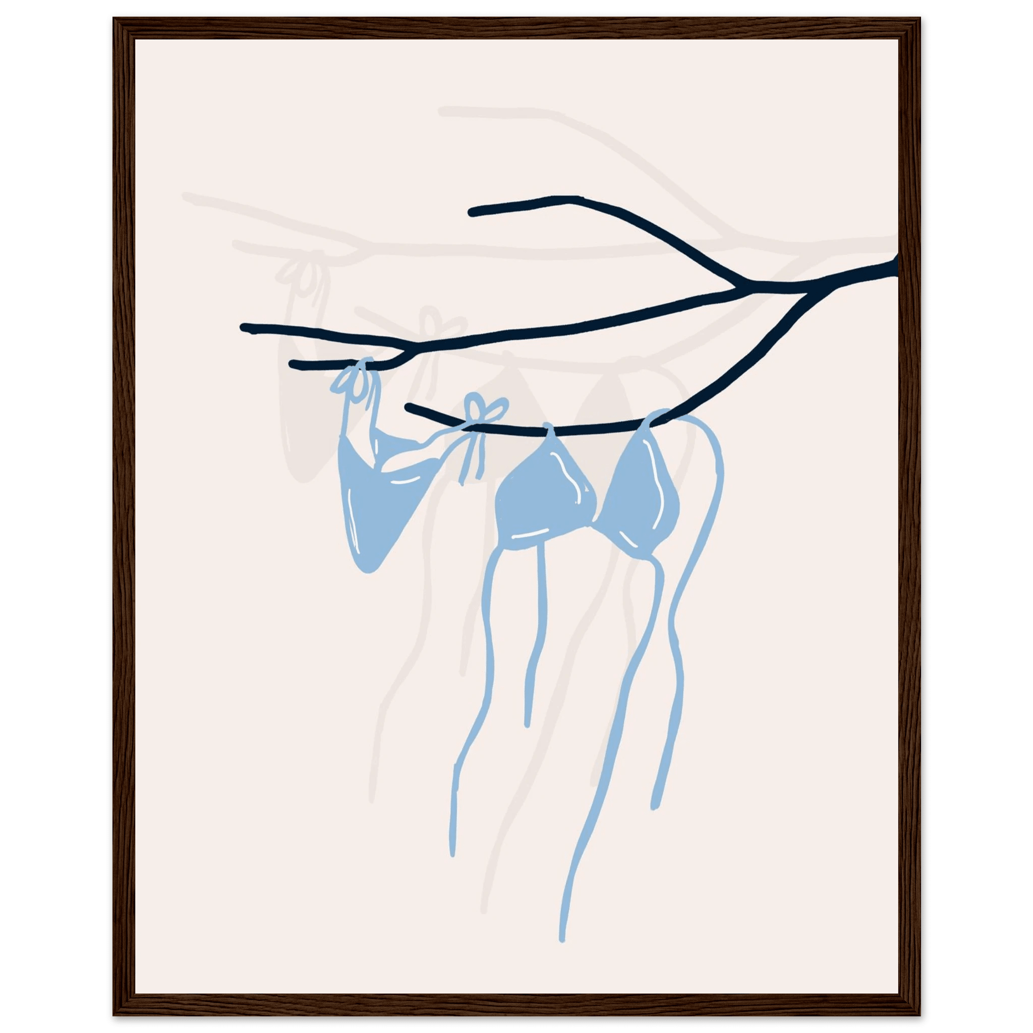 Coastal Bikini Line Art Poster – Minimalist Beach Wall Art Print - Evergreen Posters
