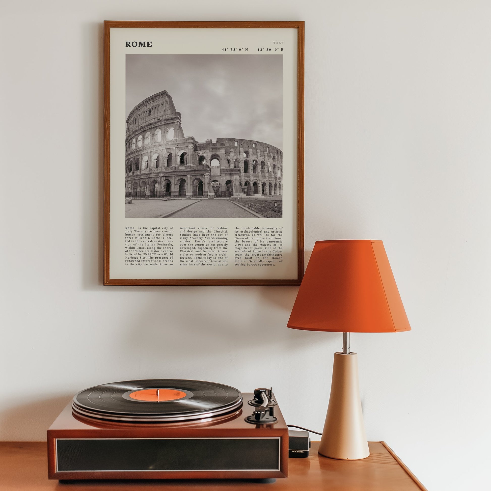 Rome Poster | Black & White Colosseum Wall Art | Italy Travel Print | Roman Decor - Evergreen Posters