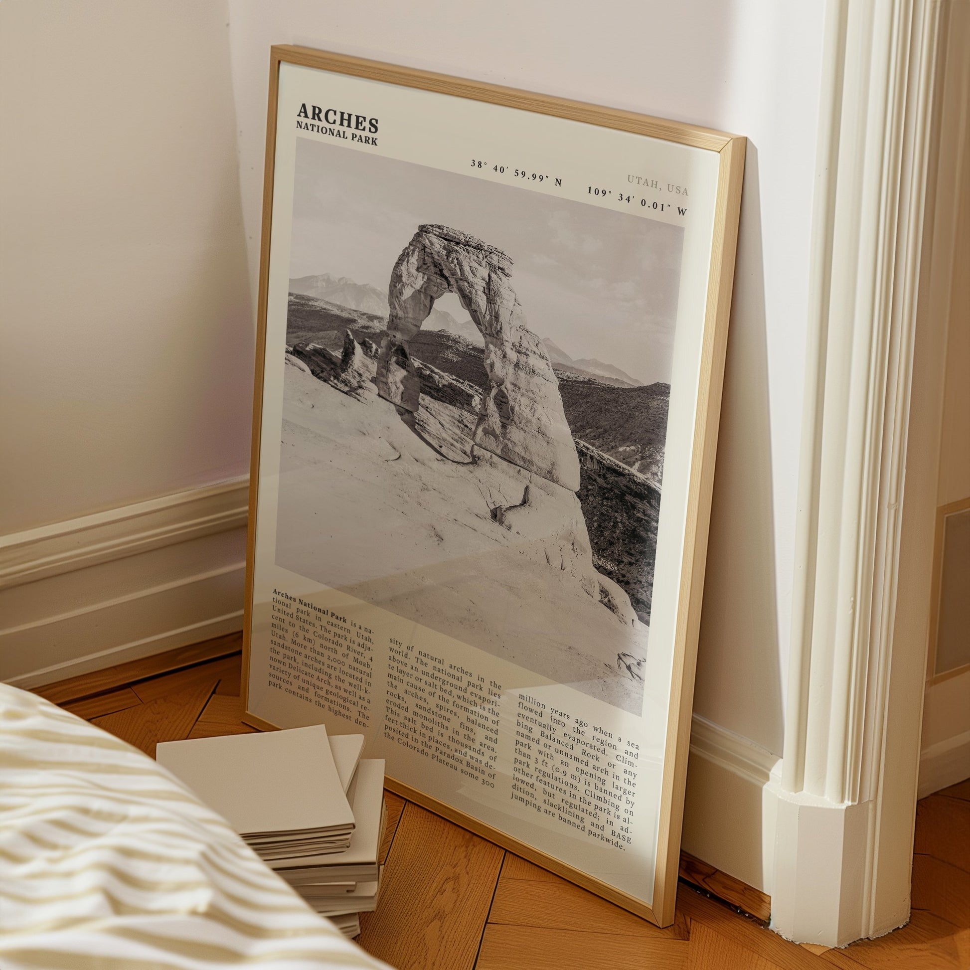 Arches National Park Poster | Black & White Utah Wall Art | Delicate Arch Print - Evergreen Posters
