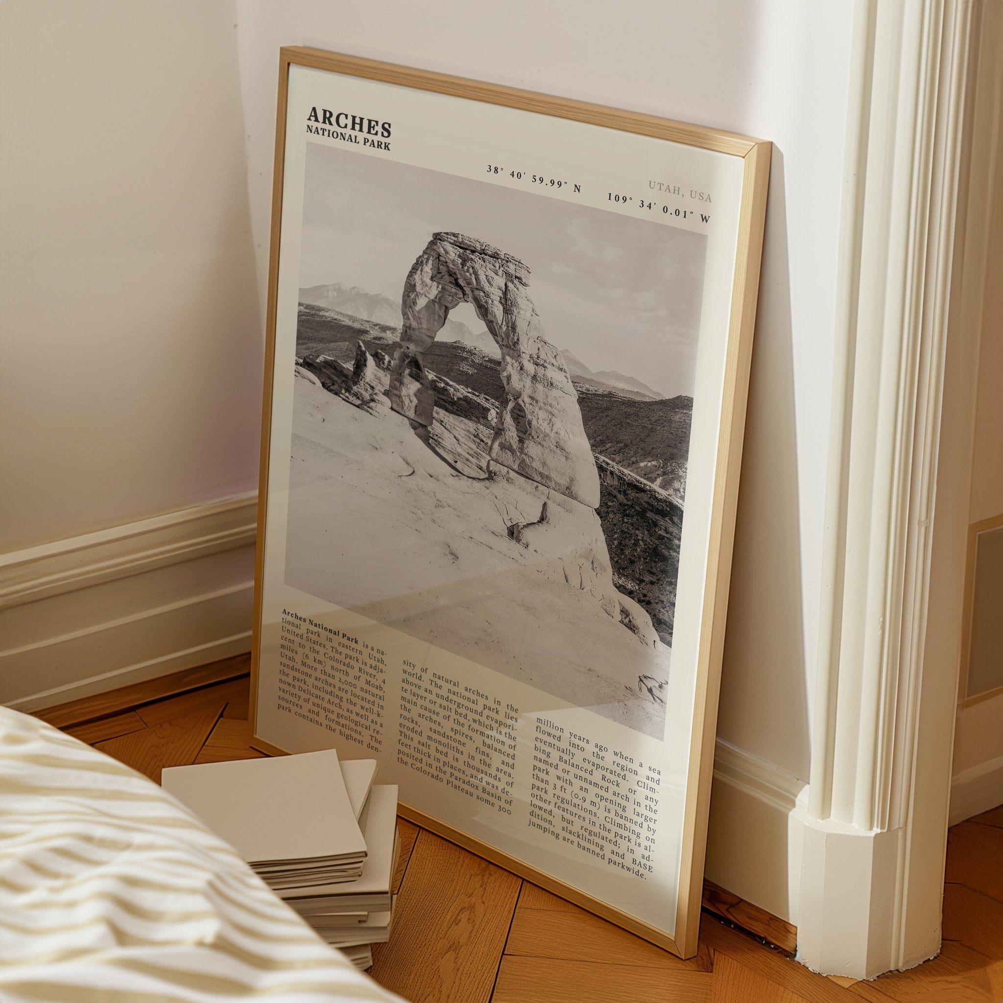 Arches National Park Poster | Black & White Utah Wall Art | Delicate Arch Print - Evergreen Posters