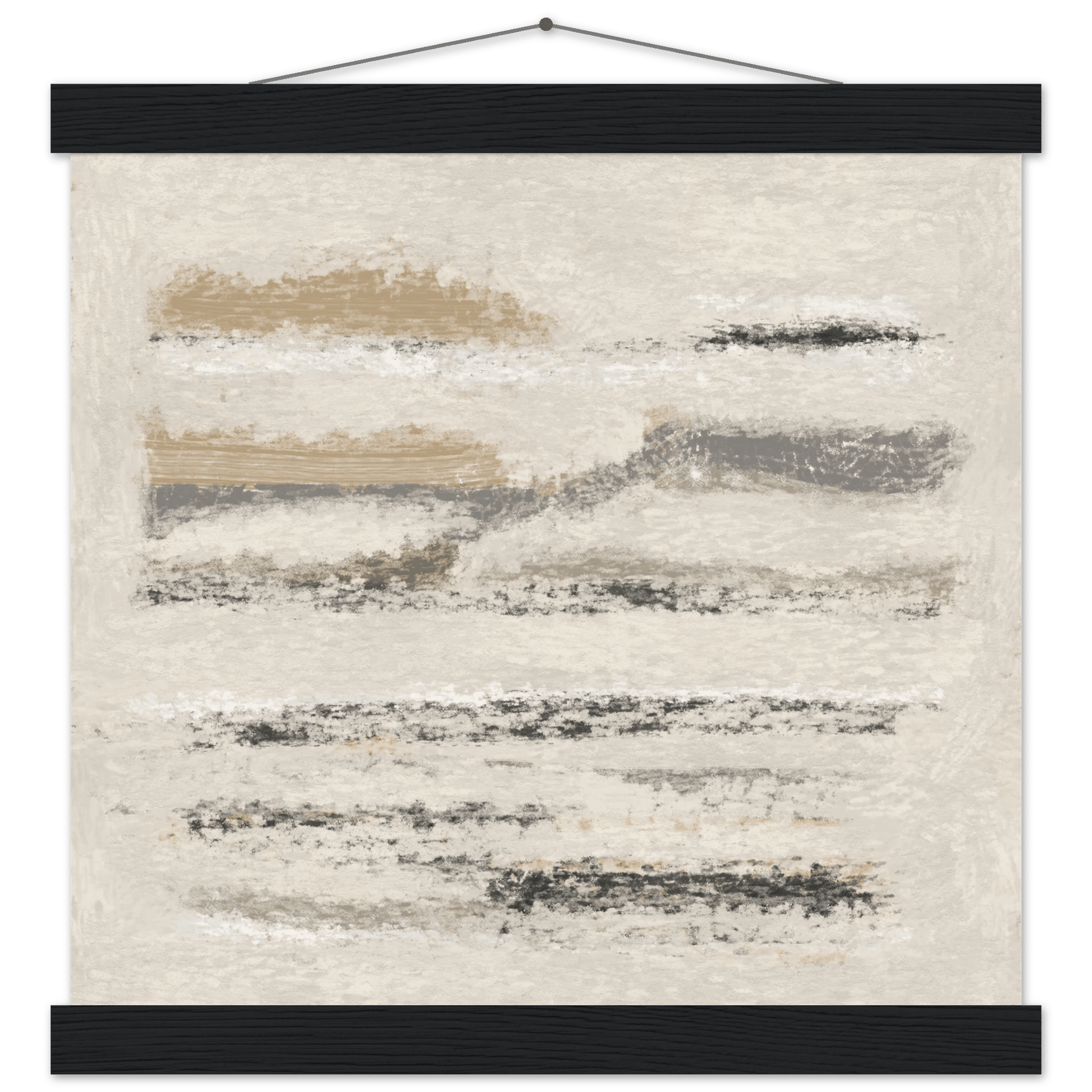Neutral Abstract Poster | Beige Textured Brushstroke Wall Art | Minimalist Living Room Print - Evergreen Posters