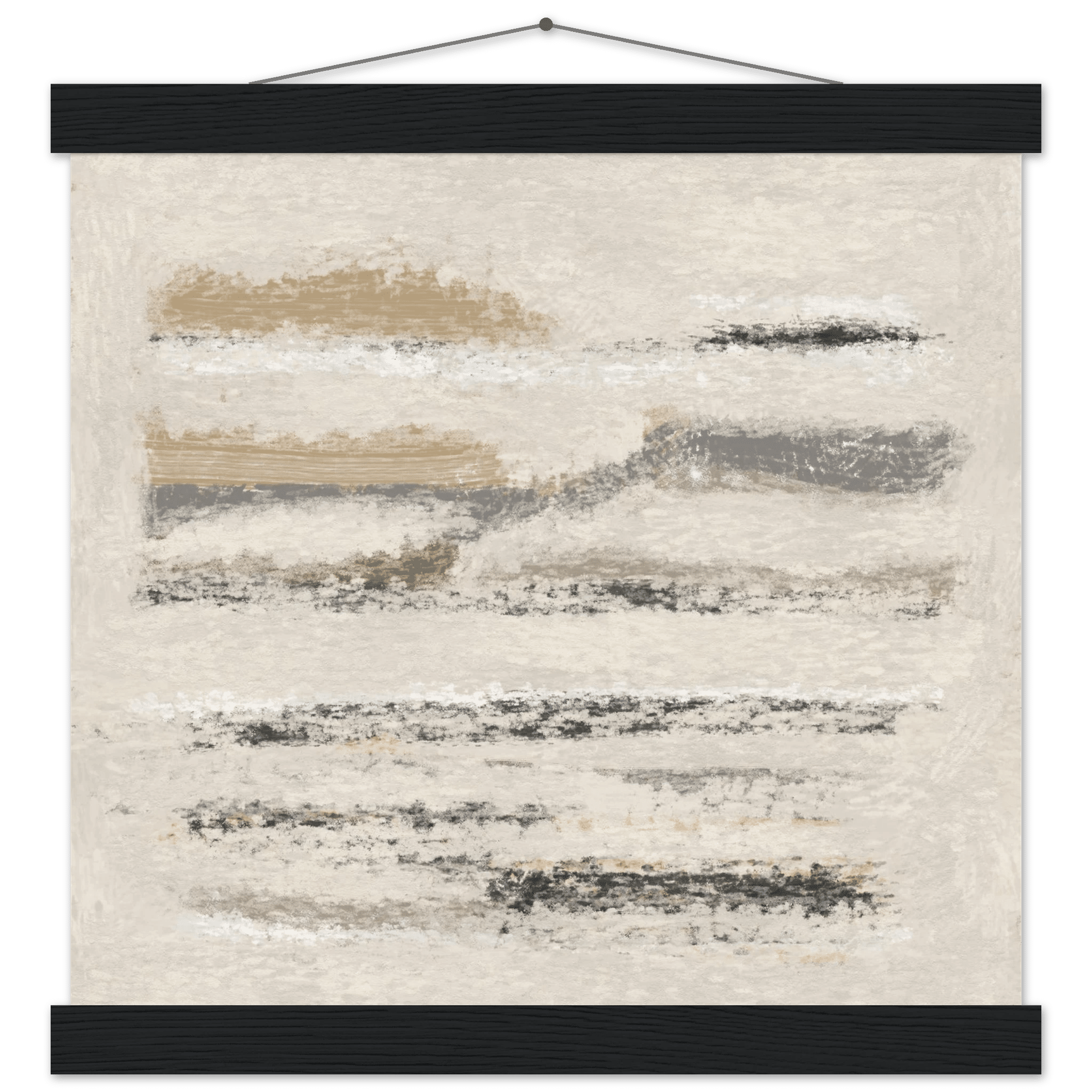 Neutral Abstract Poster | Beige Textured Brushstroke Wall Art | Minimalist Living Room Print - Evergreen Posters