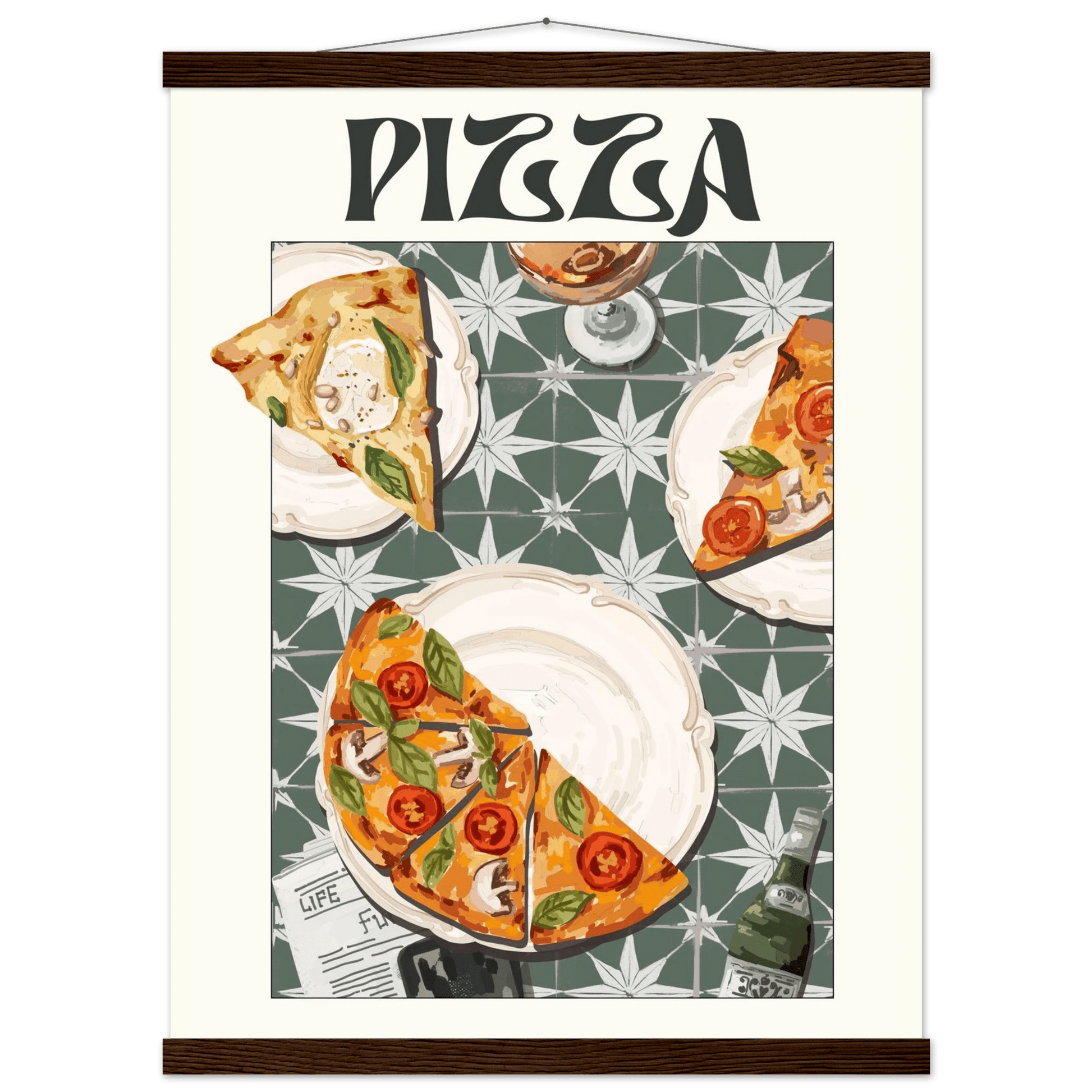 Pizza Poster – Playful Italian Kitchen Wall Art Print (Digital & Printed Options) - Evergreen Posters