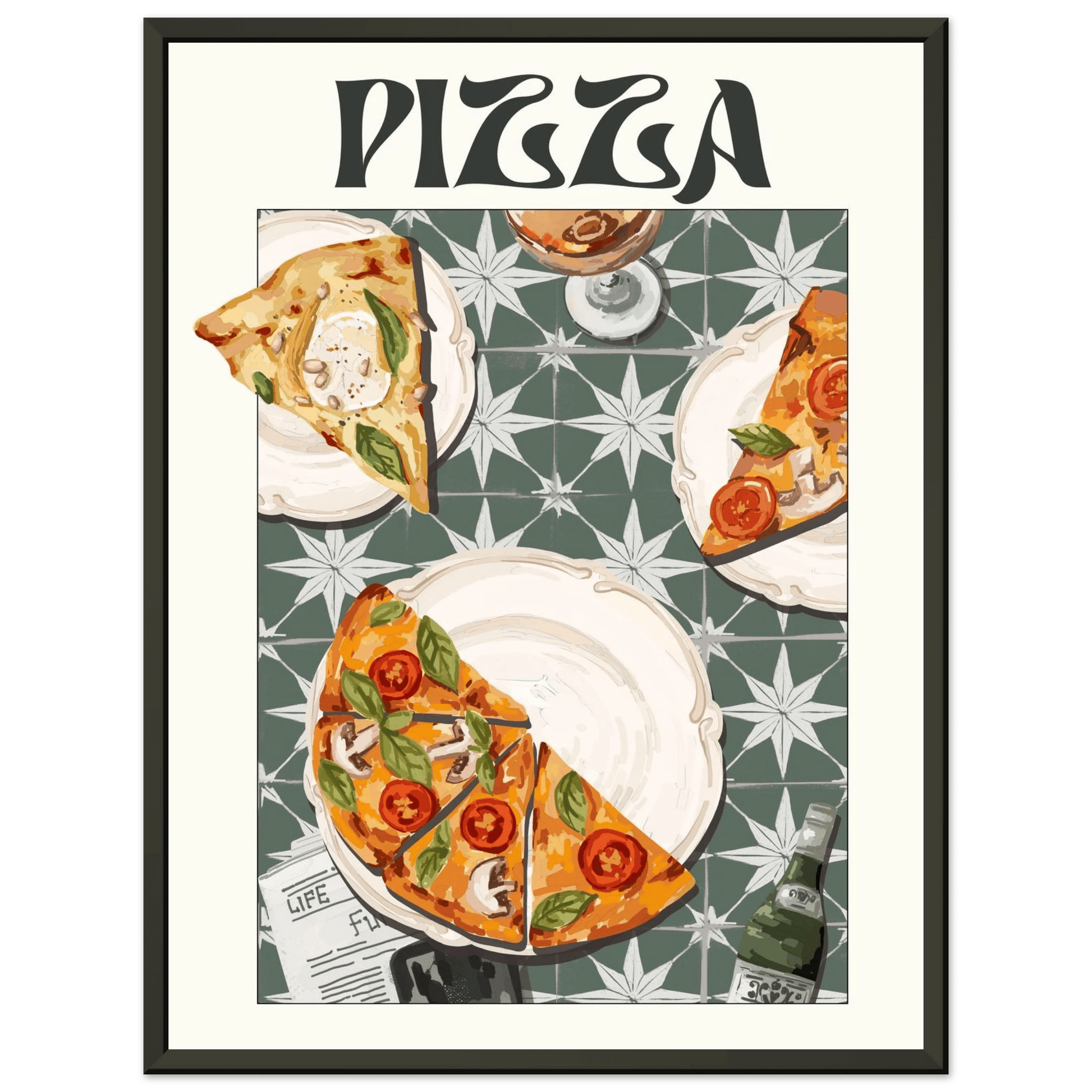 Pizza Poster – Playful Italian Kitchen Wall Art Print (Digital & Printed Options) - Evergreen Posters
