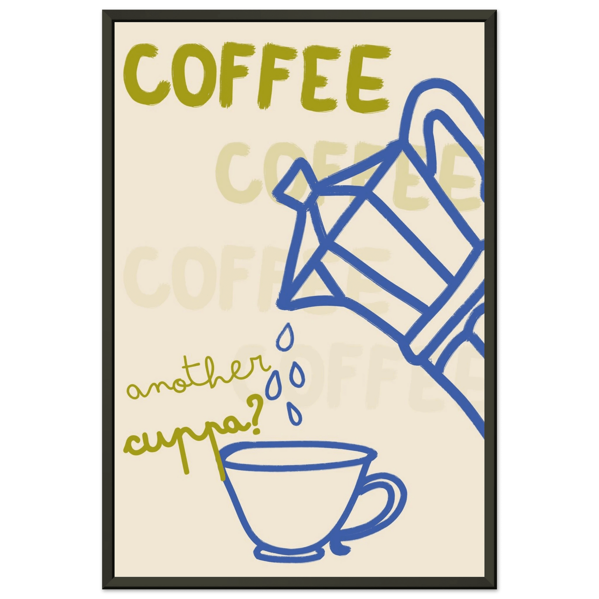 Coffee Print | Another Cuppa Moka Pot Wall Art | Kitchen Coffee Poster - Evergreen Posters