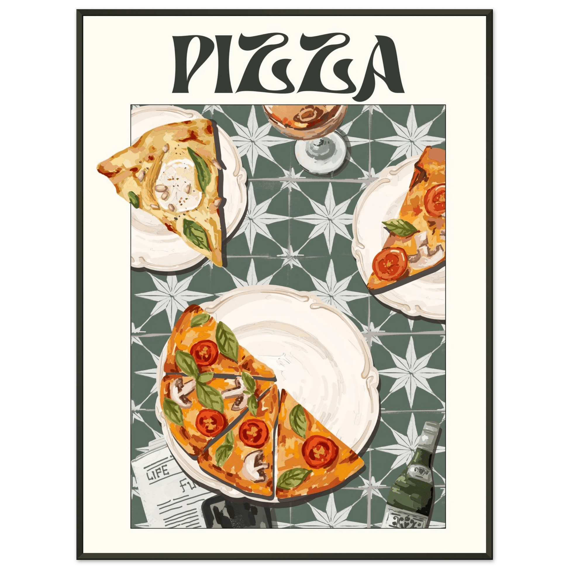 Pizza Poster – Playful Italian Kitchen Wall Art Print (Digital & Printed Options) - Evergreen Posters