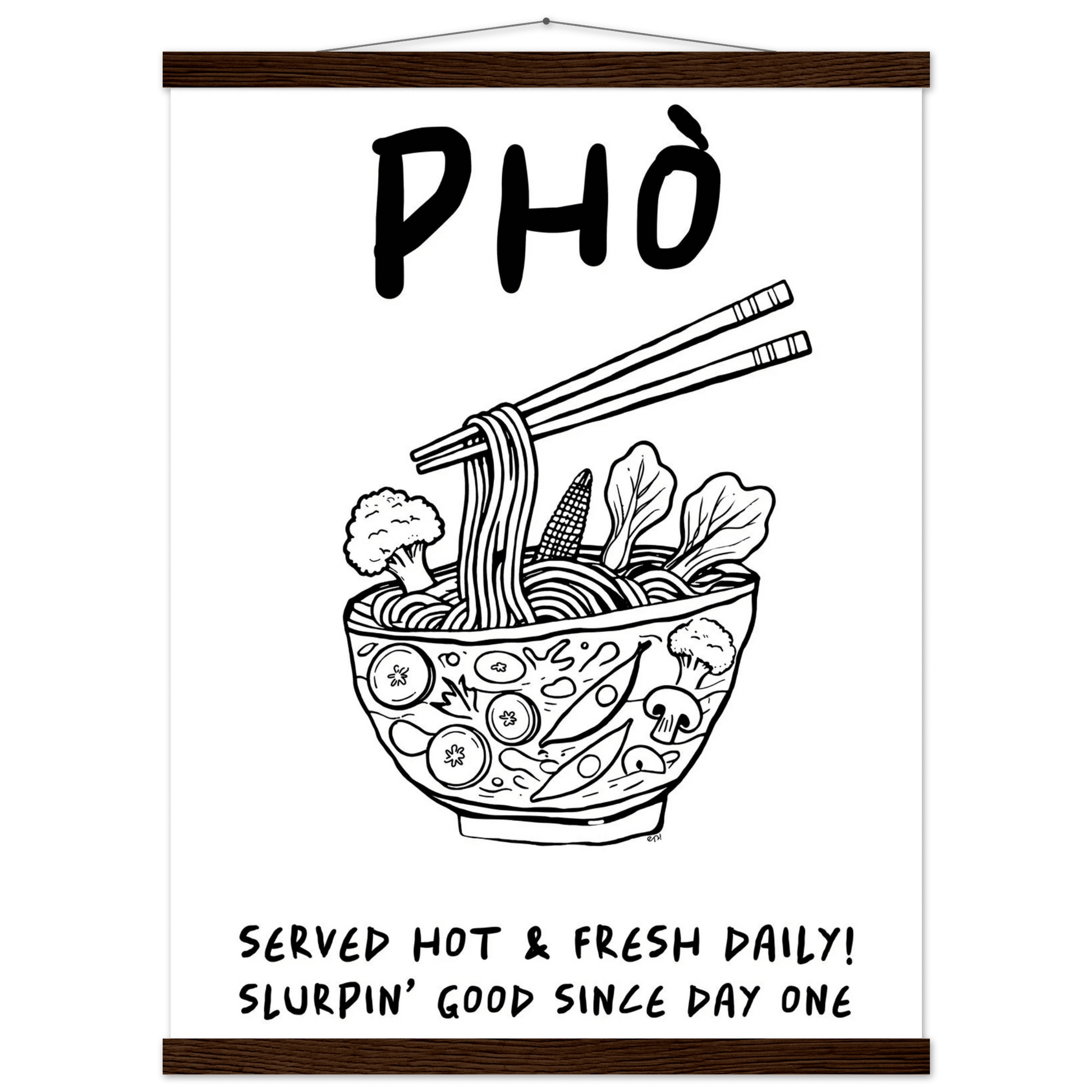 Pho Poster – Funny Vietnamese Kitchen Wall Art Print (Digital & Printed Options) - Evergreen Posters