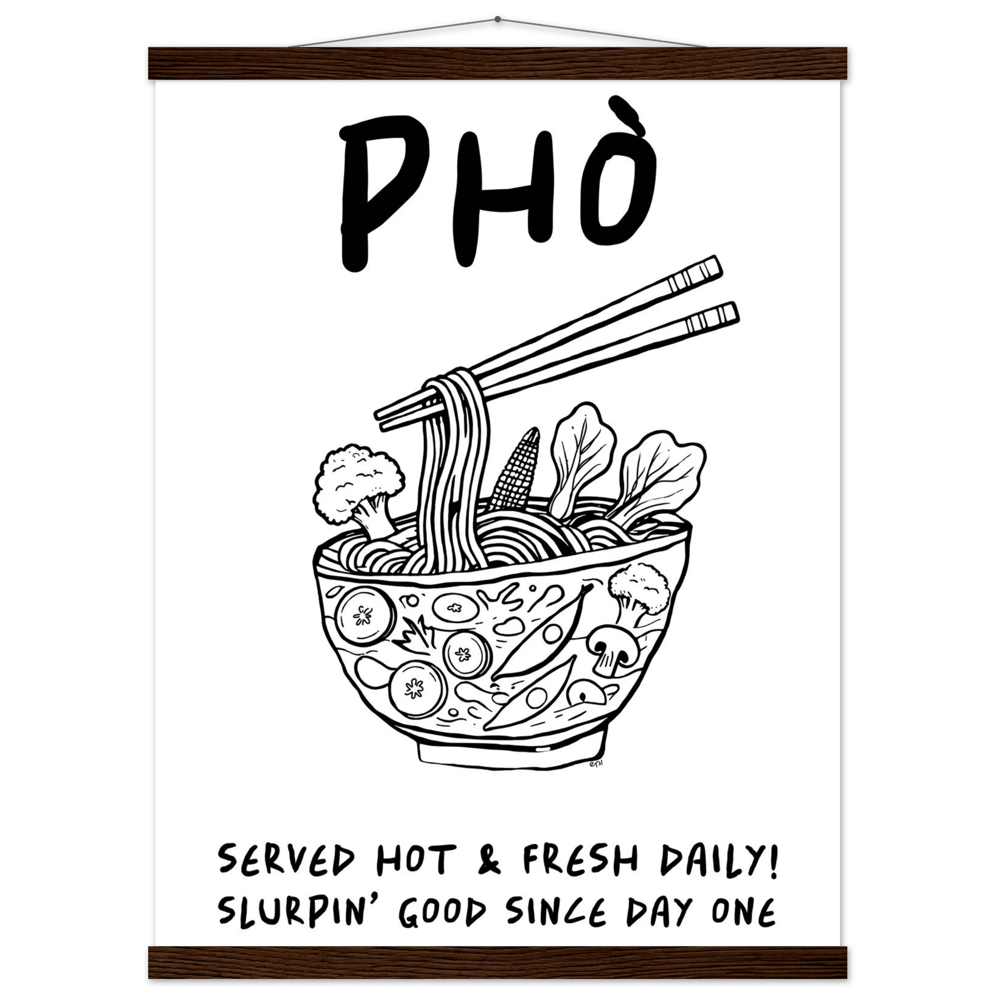 Pho Poster – Funny Vietnamese Kitchen Wall Art Print (Digital & Printed Options) - Evergreen Posters
