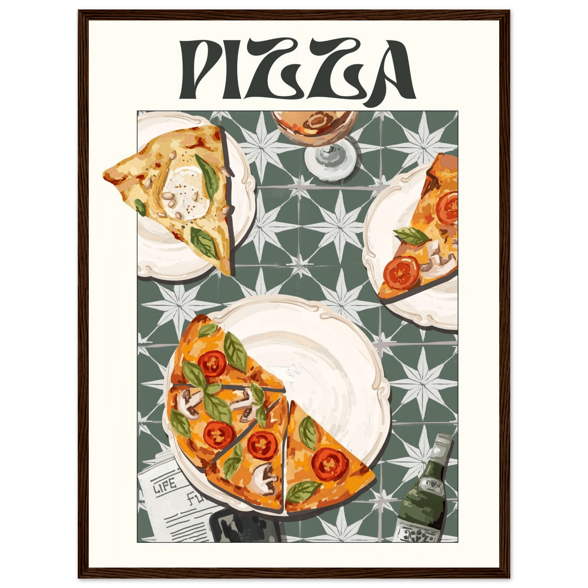 Pizza Poster – Playful Italian Kitchen Wall Art Print (Digital & Printed Options) - Evergreen Posters