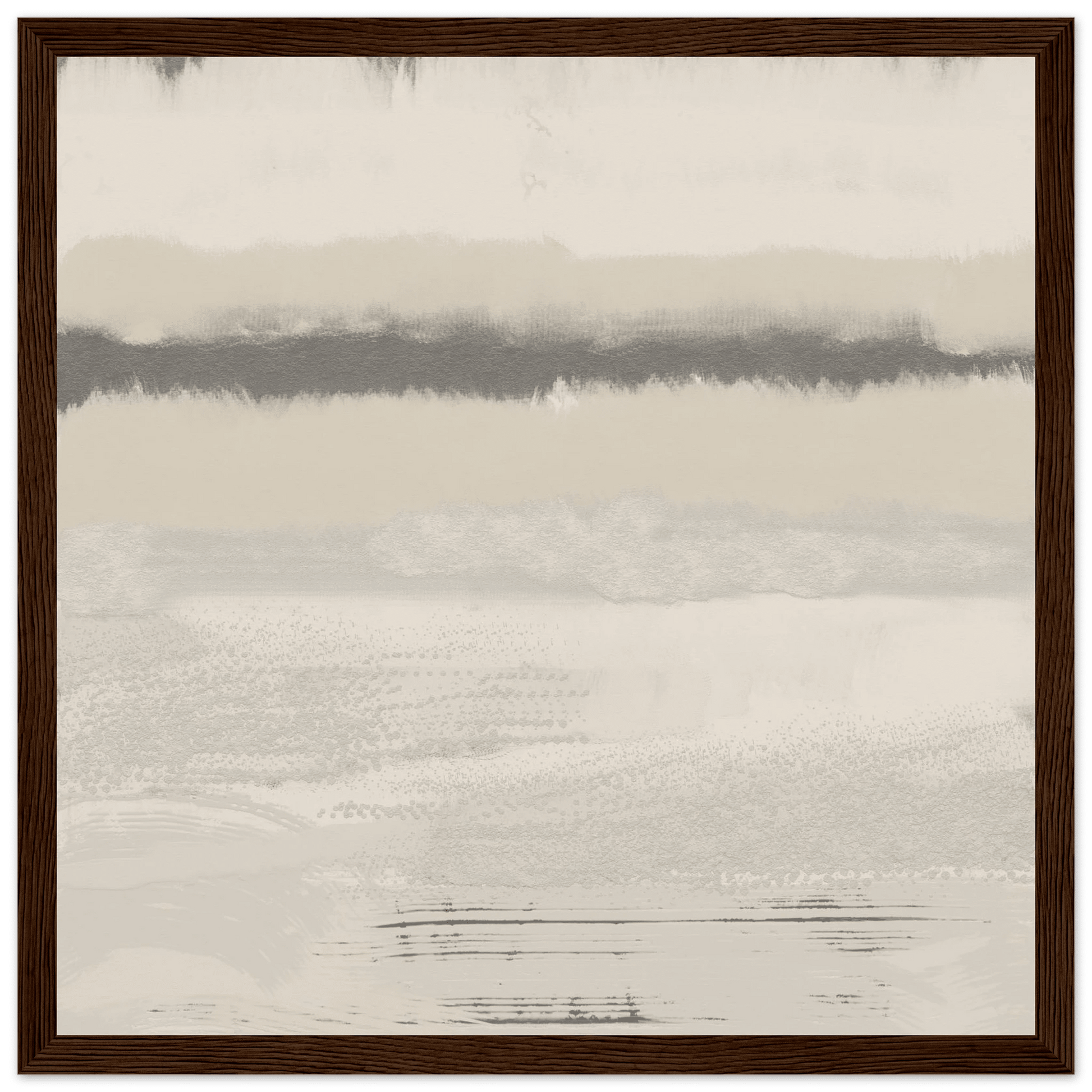 Misty Abstract Poster | Beige & Grey Textured Wall Art | Minimalist Square Print - Evergreen Posters