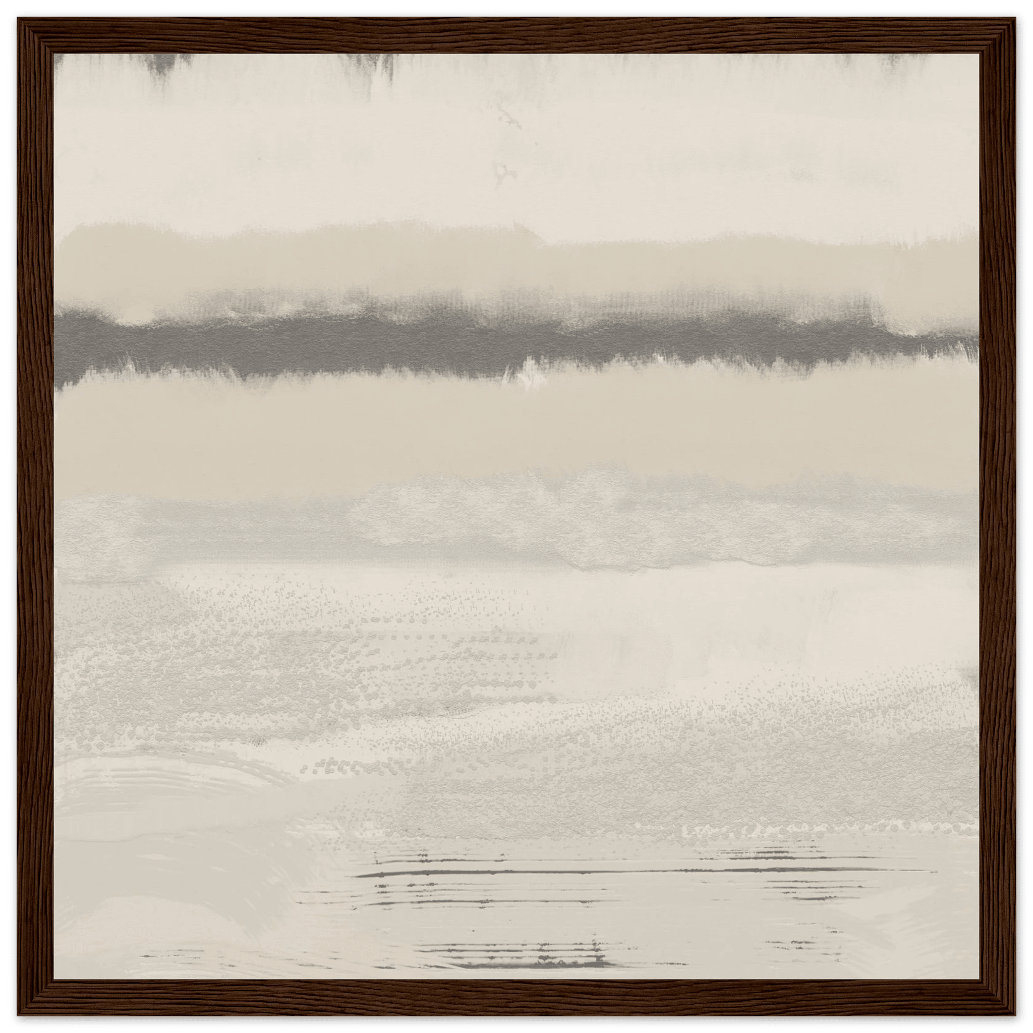 Misty Abstract Poster | Beige & Grey Textured Wall Art | Minimalist Square Print - Evergreen Posters