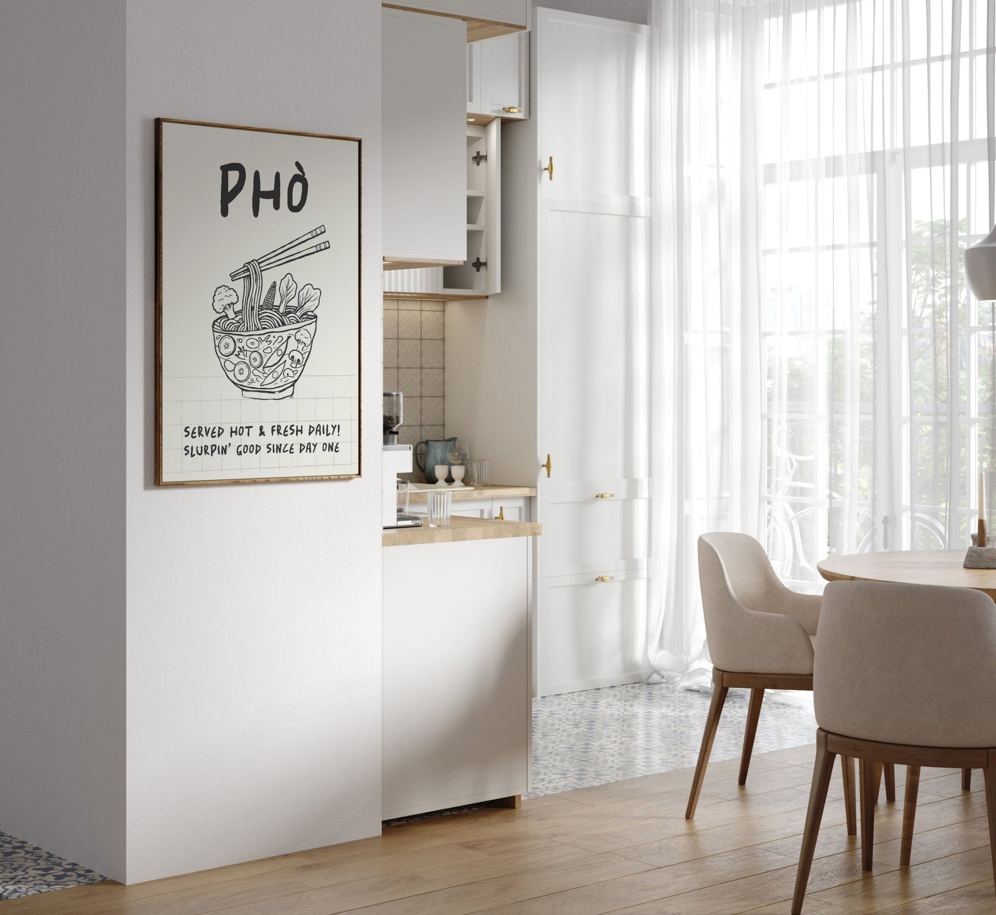 Pho Poster – Slurpin’ Good Vietnamese Kitchen Wall Art Print (Digital & Printed Options) - Evergreen Posters