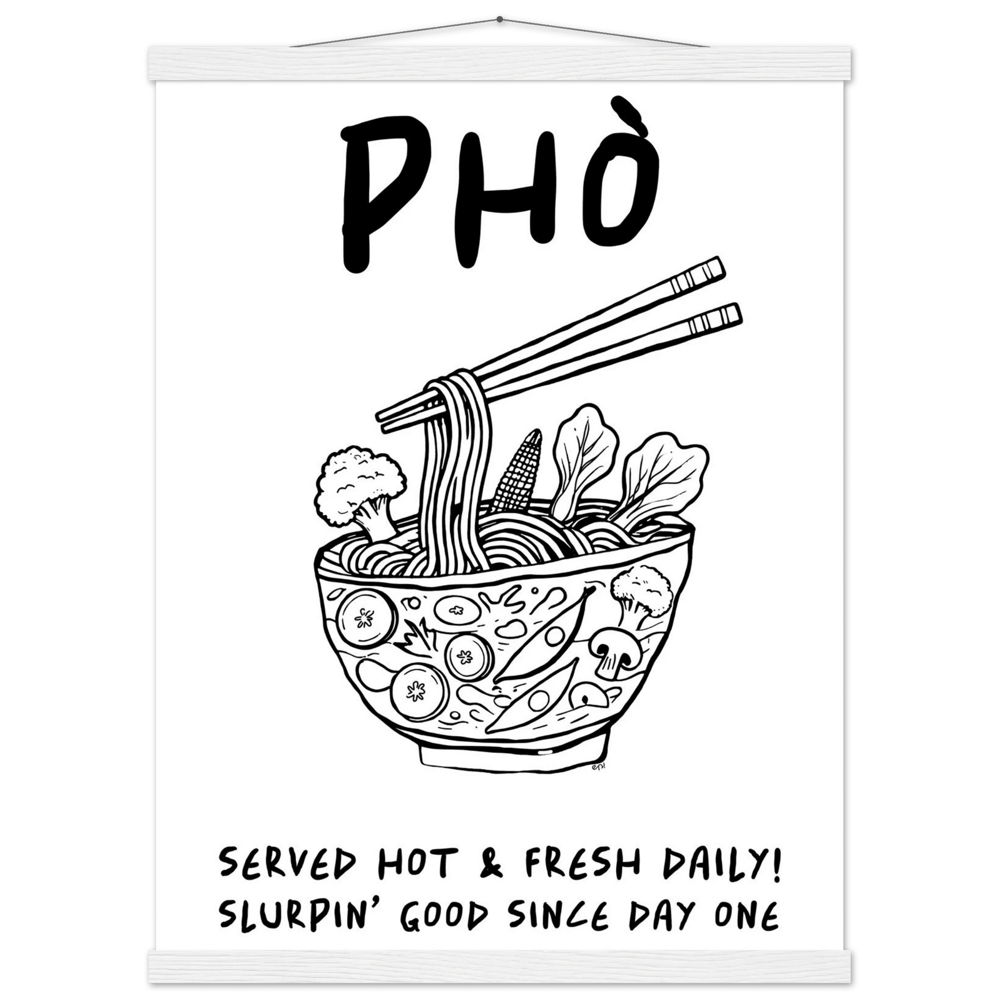 Pho Poster – Funny Vietnamese Kitchen Wall Art Print (Digital & Printed Options) - Evergreen Posters