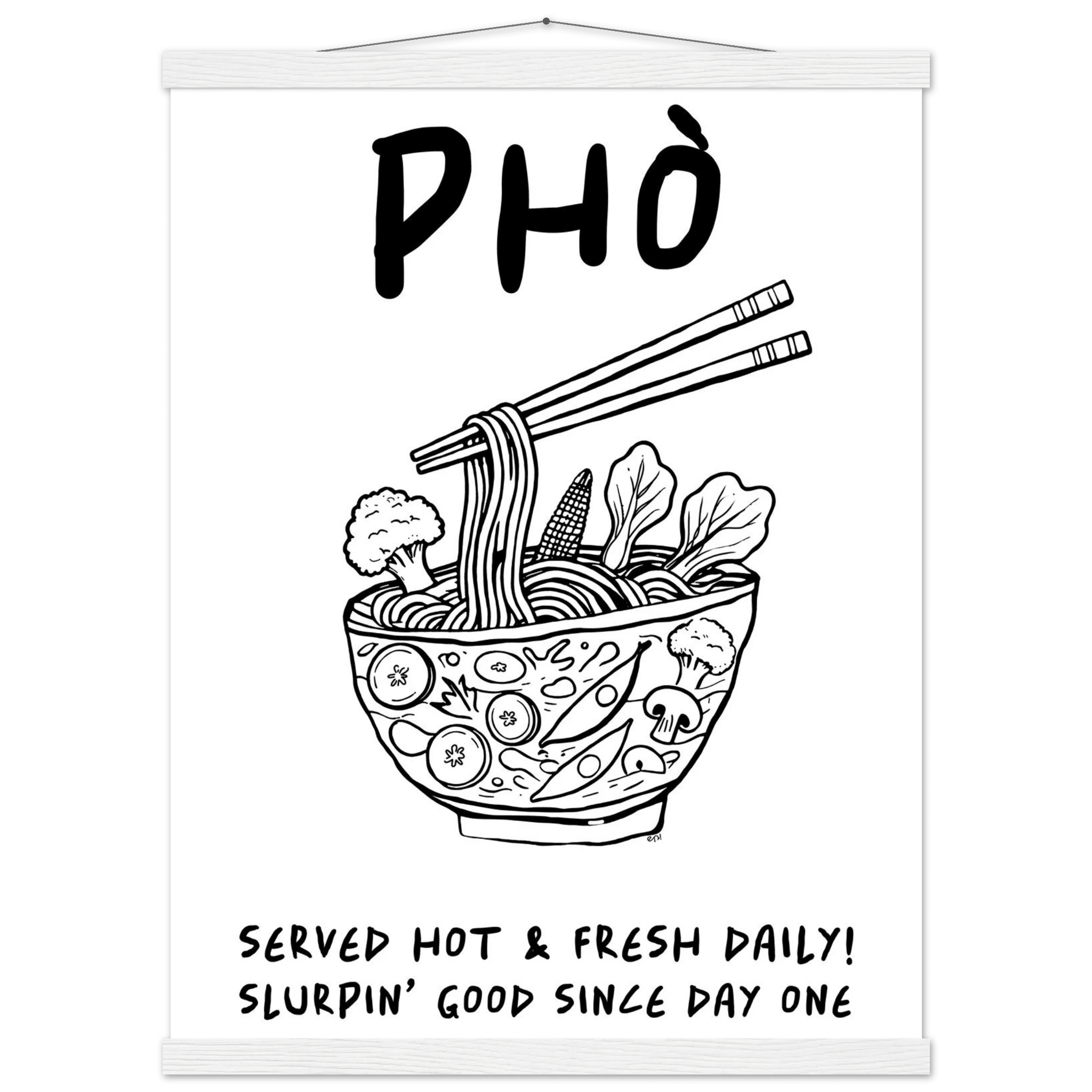 Pho Poster – Funny Vietnamese Kitchen Wall Art Print (Digital & Printed Options) - Evergreen Posters