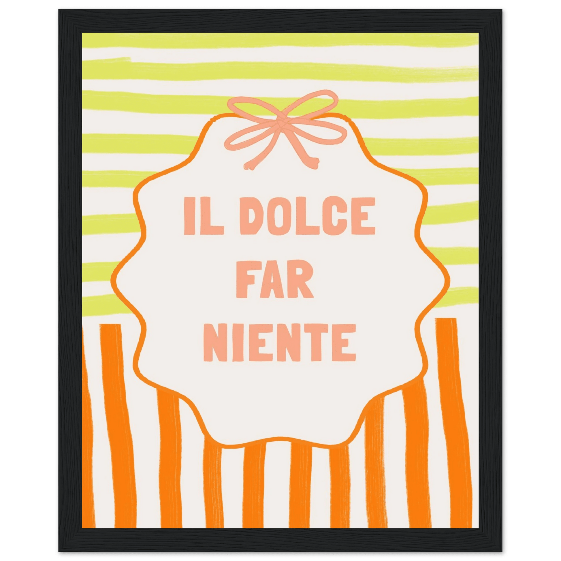 Il Dolce Far Niente Italian Print | Coquette Stripe Wall Art - Evergreen Posters