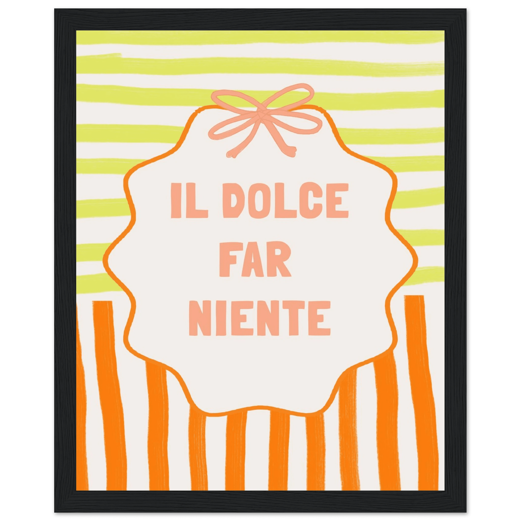 Il Dolce Far Niente Italian Print | Coquette Stripe Wall Art - Evergreen Posters