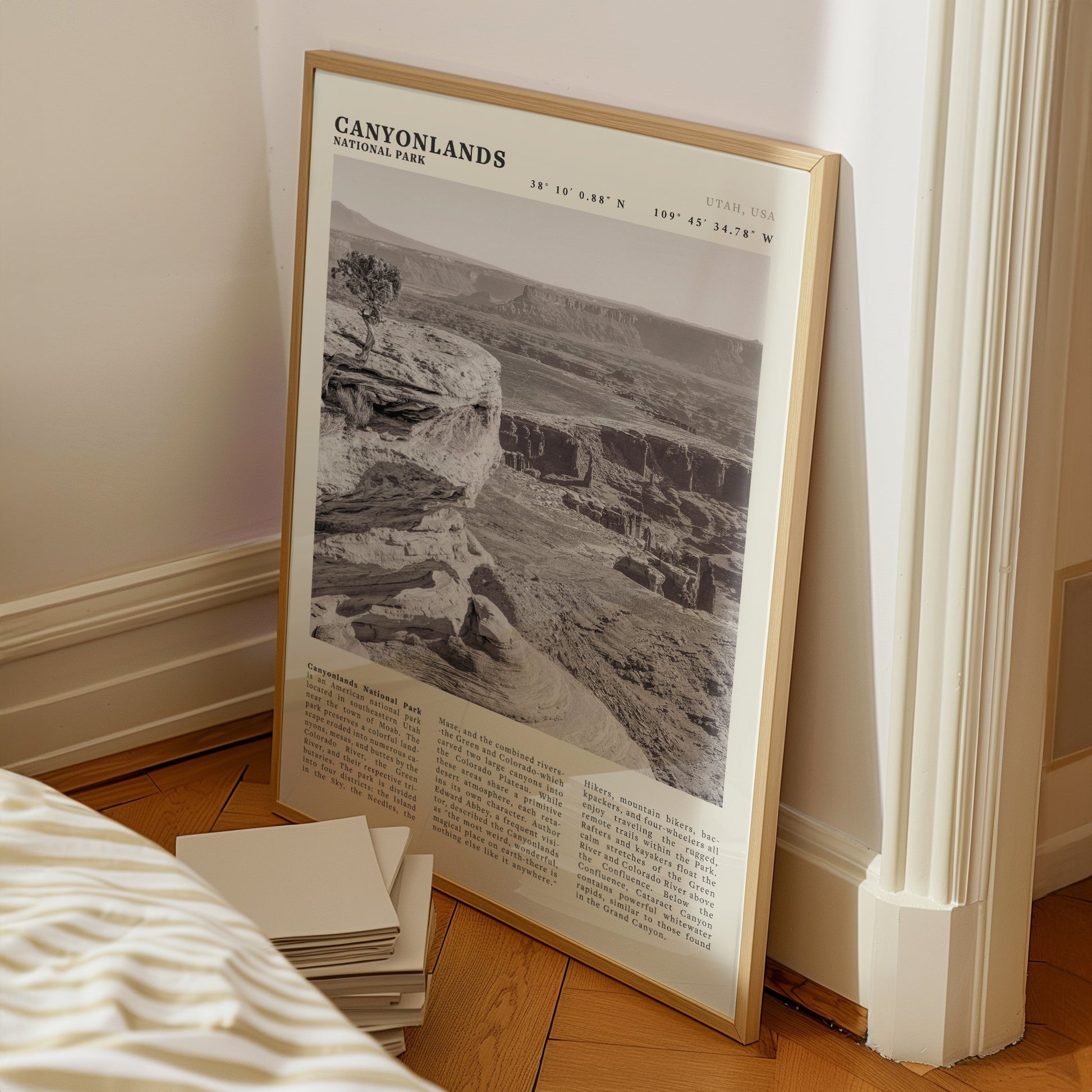 Canyonlands National Park Poster | Black & White Utah Wall Art | Canyon Travel Print - Evergreen Posters