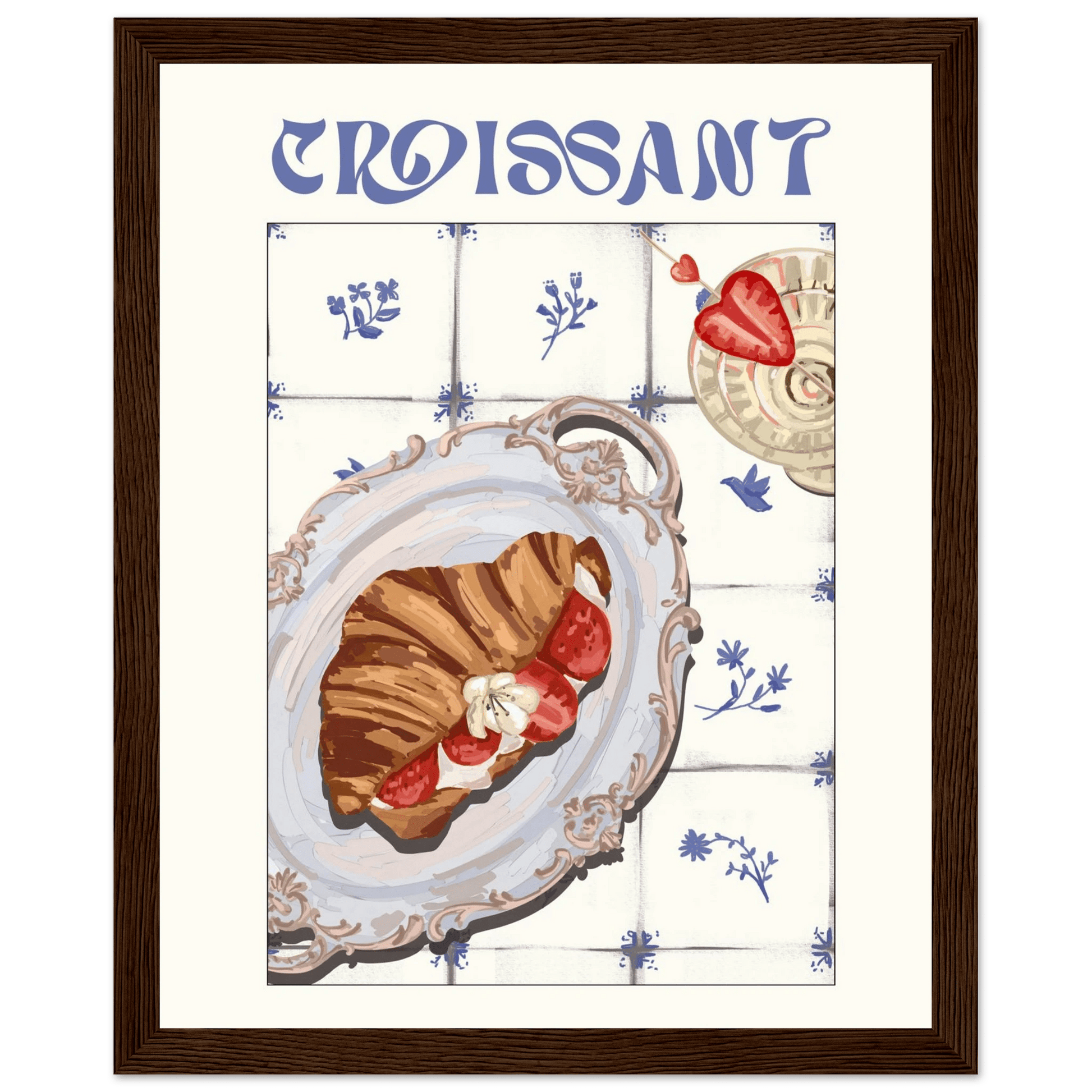 Croissant Poster – Charming French Breakfast Kitchen Wall Art Print (Digital & Printed Options) - Evergreen Posters