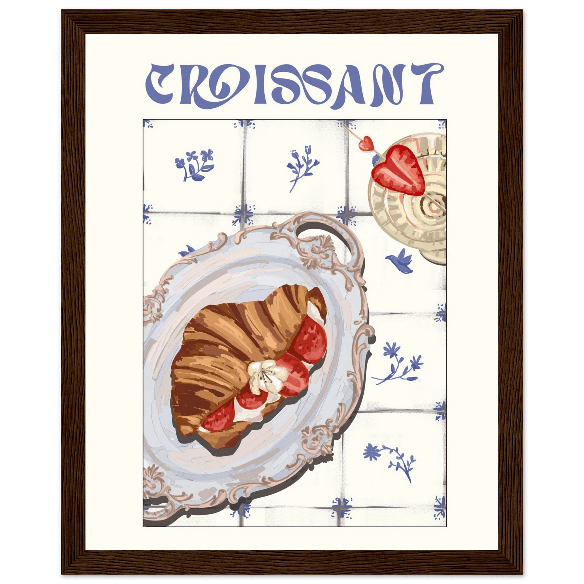 Croissant Poster – Charming French Breakfast Kitchen Wall Art Print (Digital & Printed Options) - Evergreen Posters