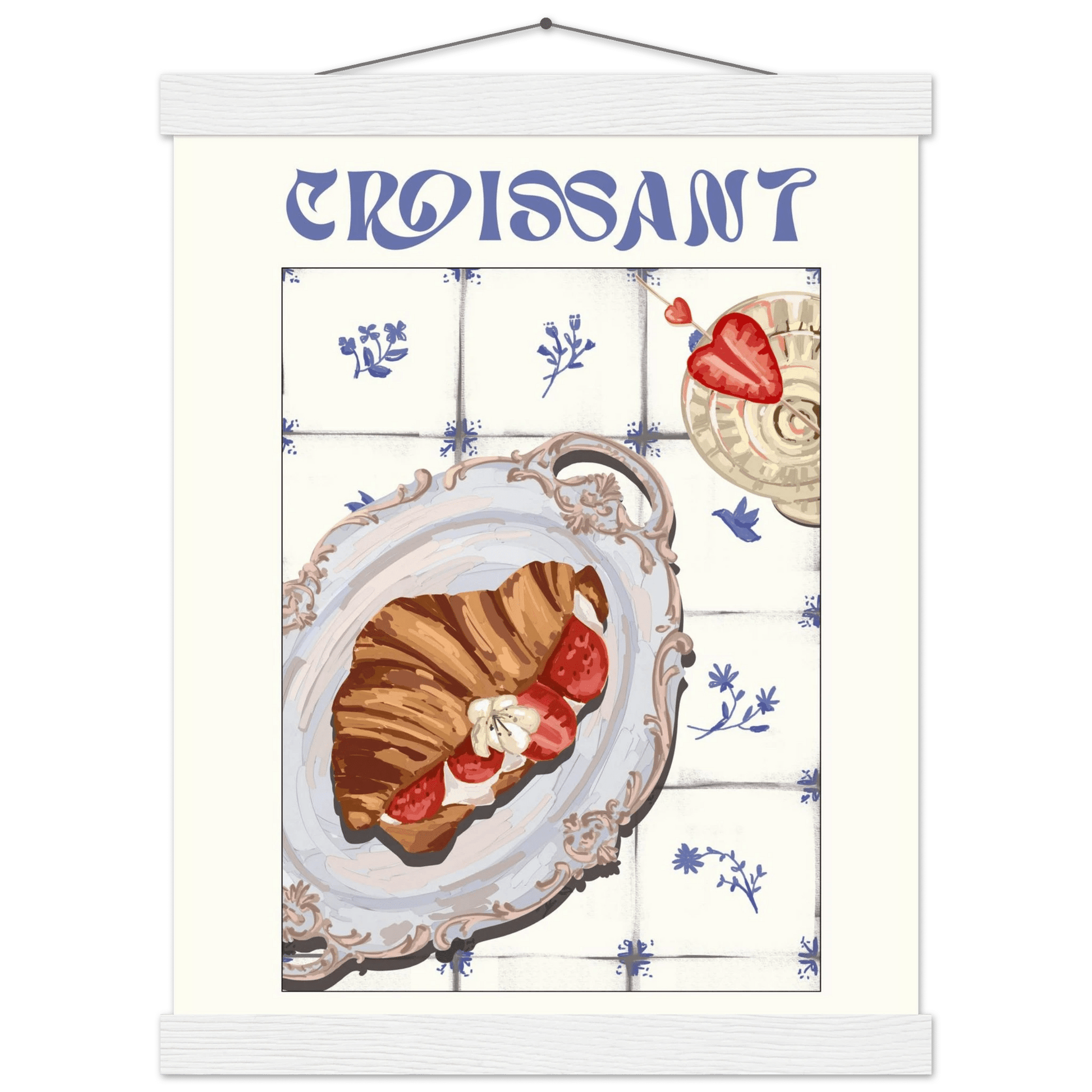 Croissant Poster – Charming French Breakfast Kitchen Wall Art Print (Digital & Printed Options) - Evergreen Posters