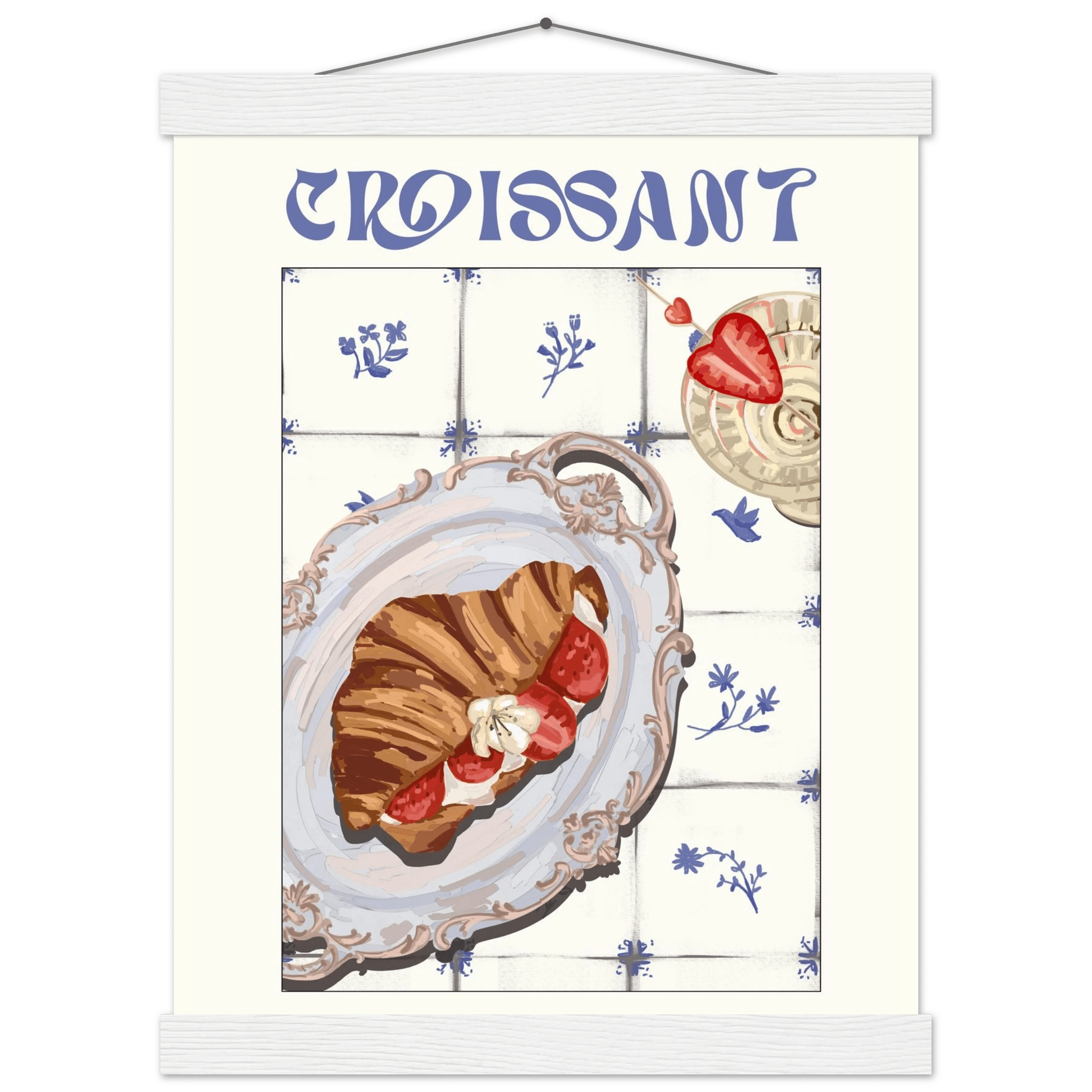 Croissant Poster – Charming French Breakfast Kitchen Wall Art Print (Digital & Printed Options) - Evergreen Posters