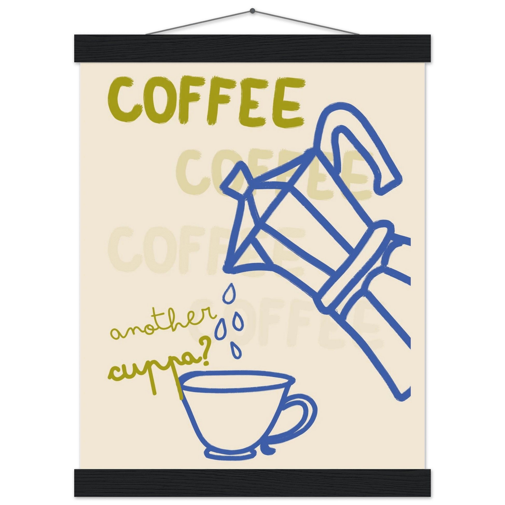 Coffee Print | Another Cuppa Moka Pot Wall Art | Kitchen Coffee Poster - Evergreen Posters