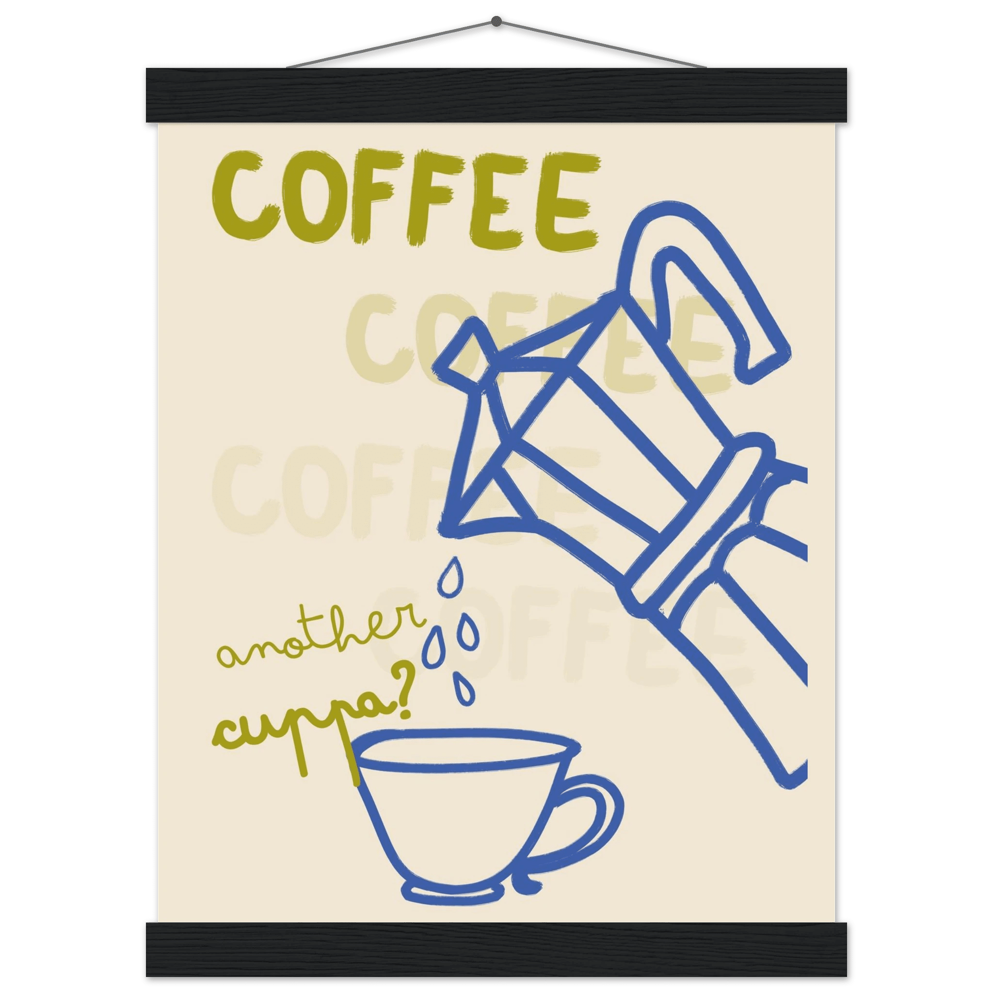 Coffee Print | Another Cuppa Moka Pot Wall Art | Kitchen Coffee Poster - Evergreen Posters