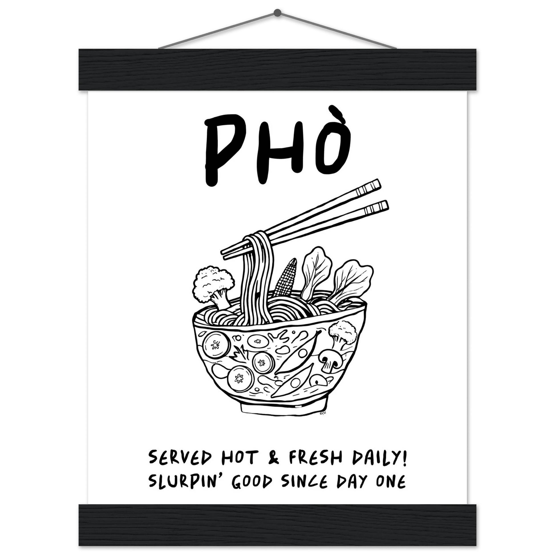 Pho Poster – Funny Vietnamese Kitchen Wall Art Print (Digital & Printed Options) - Evergreen Posters