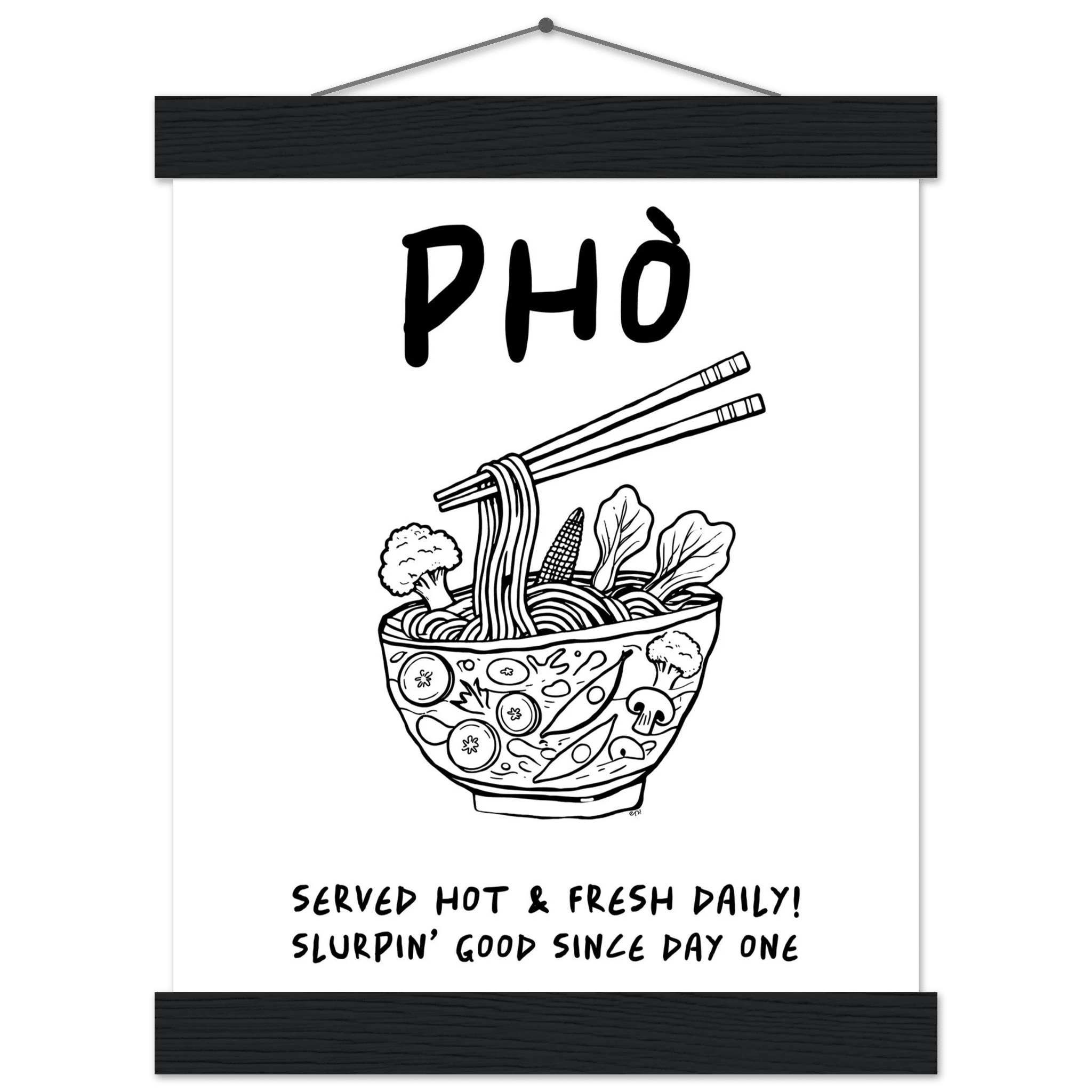 Pho Poster – Funny Vietnamese Kitchen Wall Art Print (Digital & Printed Options) - Evergreen Posters