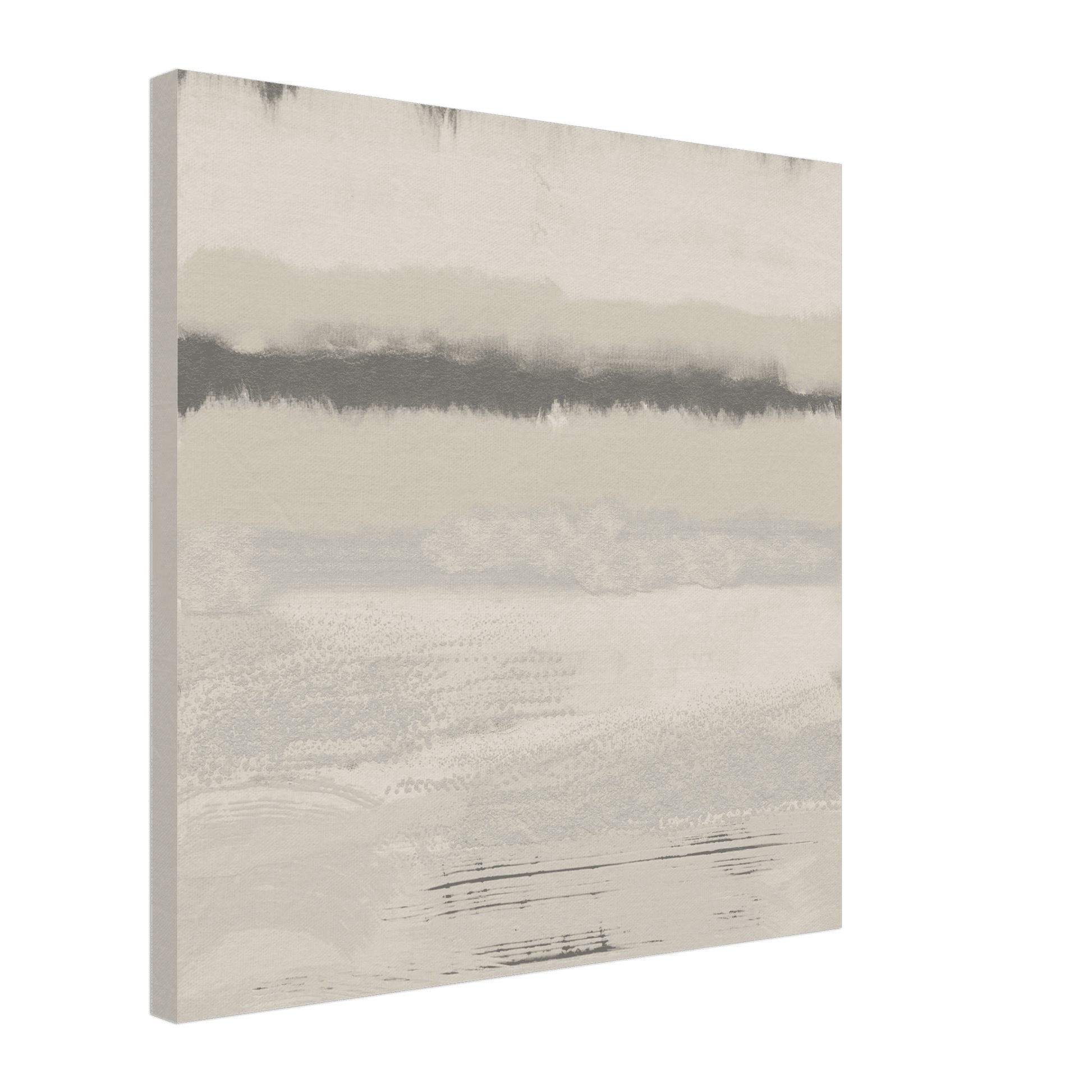 Misty Abstract Poster | Beige & Grey Textured Wall Art | Minimalist Square Print - Evergreen Posters