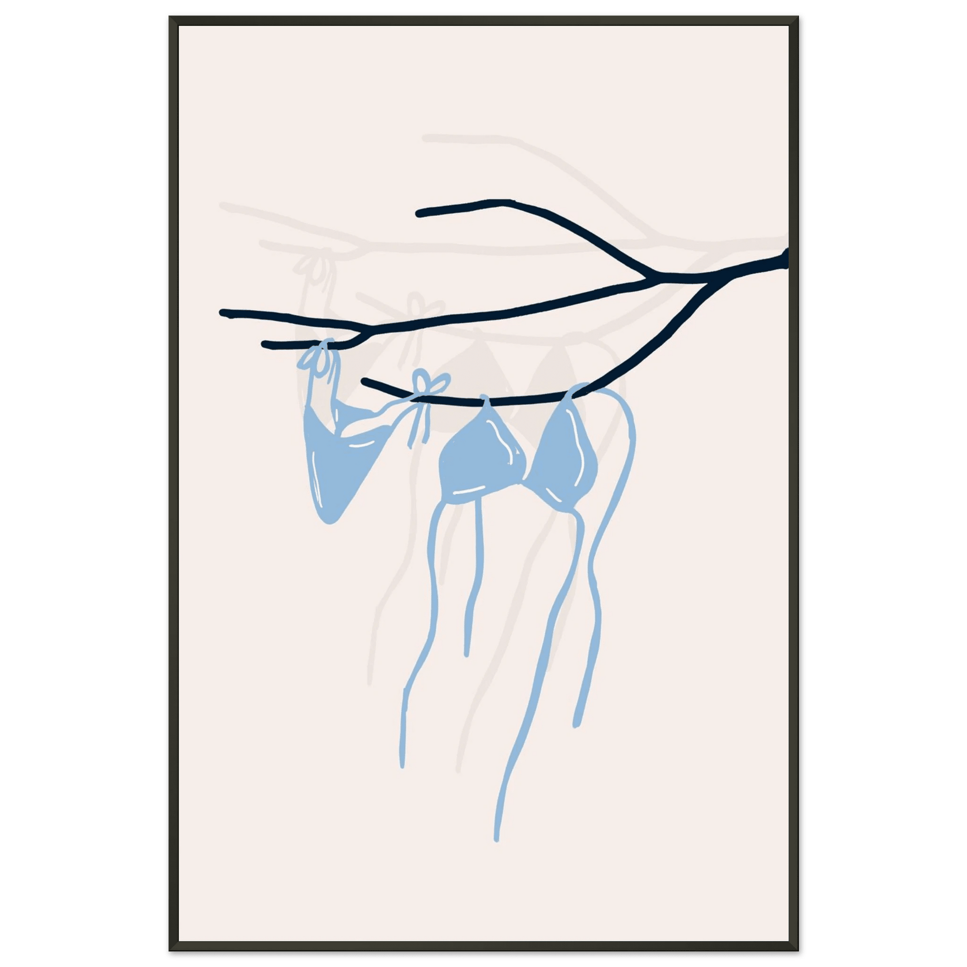 Coastal Bikini Line Art Poster – Minimalist Beach Wall Art Print - Evergreen Posters