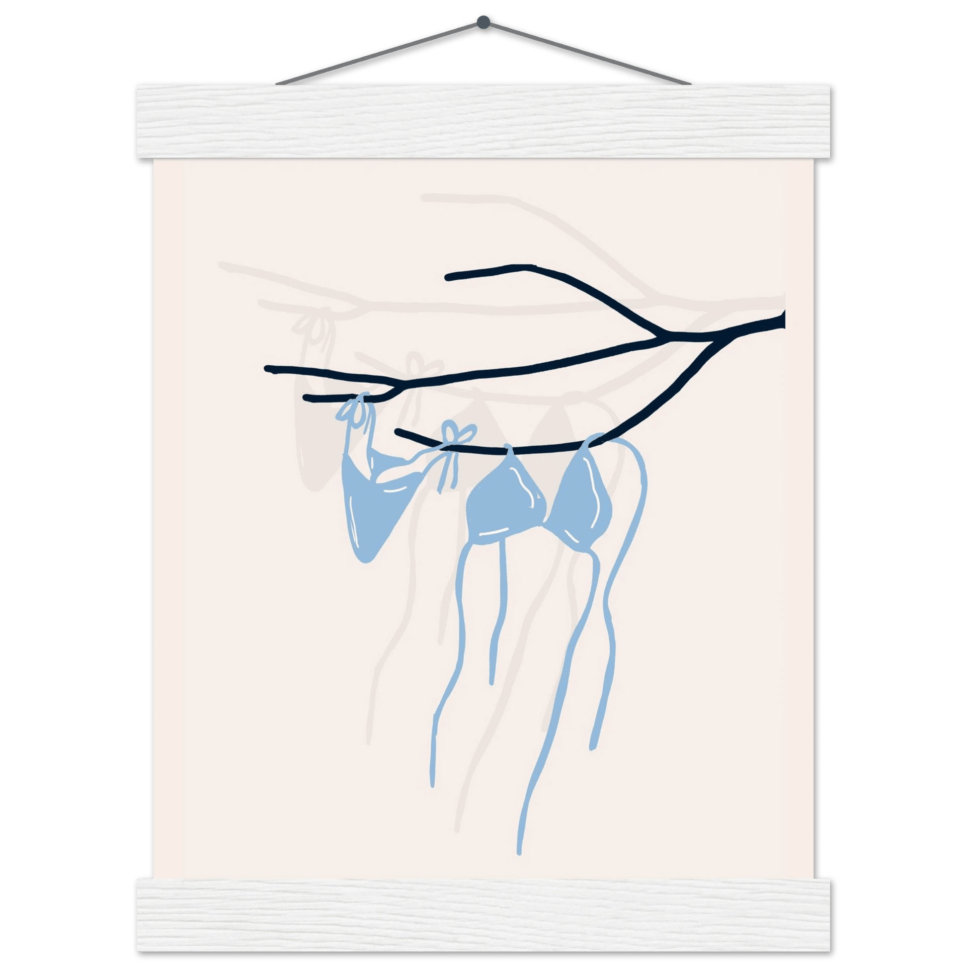 Coastal Bikini Line Art Poster – Minimalist Beach Wall Art Print - Evergreen Posters