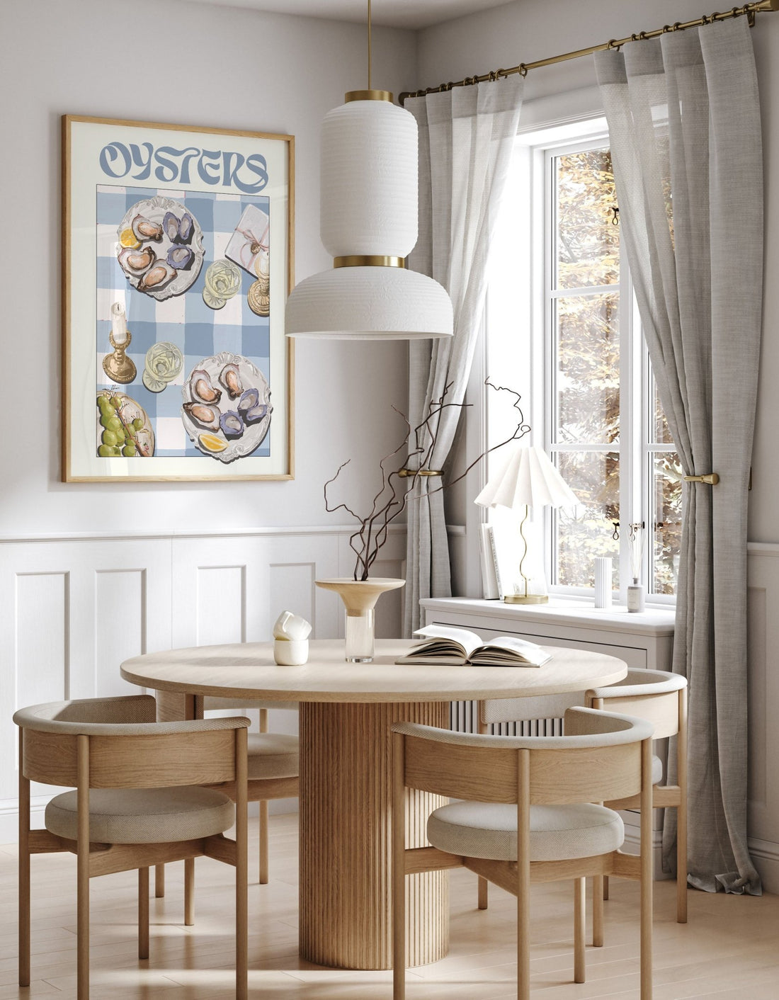Oysters Poster – Playful Seafood Kitchen Wall Art Print (Digital & Printed Options) - Evergreen Posters
