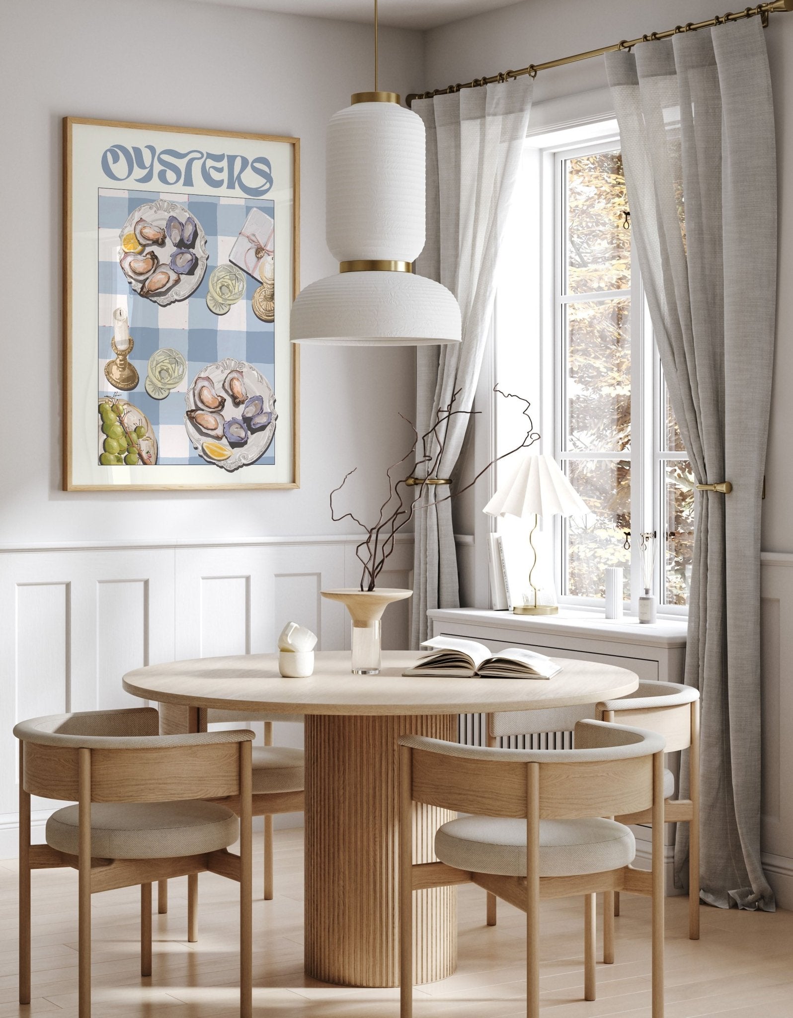 Oysters Poster – Playful Seafood Kitchen Wall Art Print (Digital & Printed Options) - Evergreen Posters