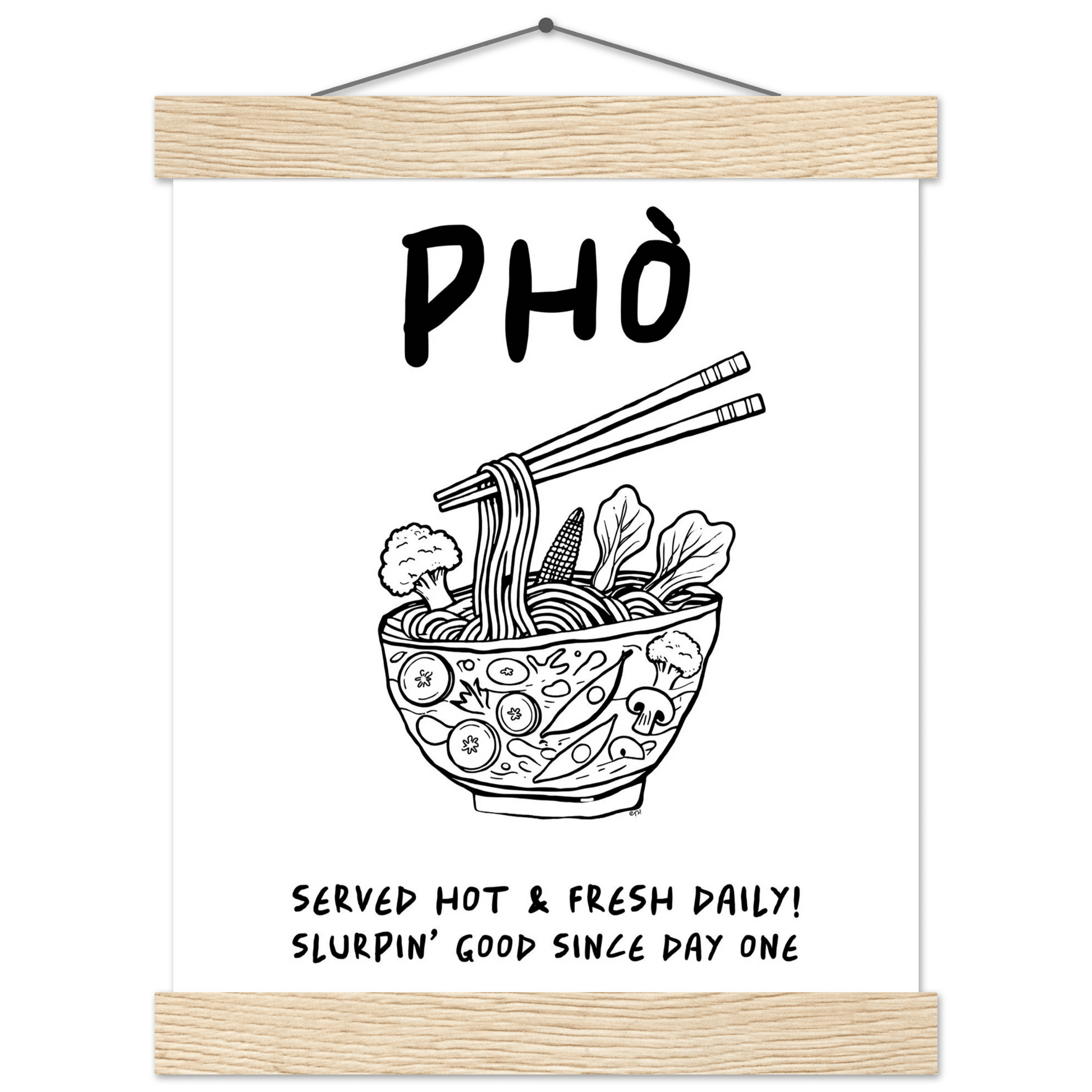 Pho Poster – Funny Vietnamese Kitchen Wall Art Print (Digital & Printed Options) - Evergreen Posters