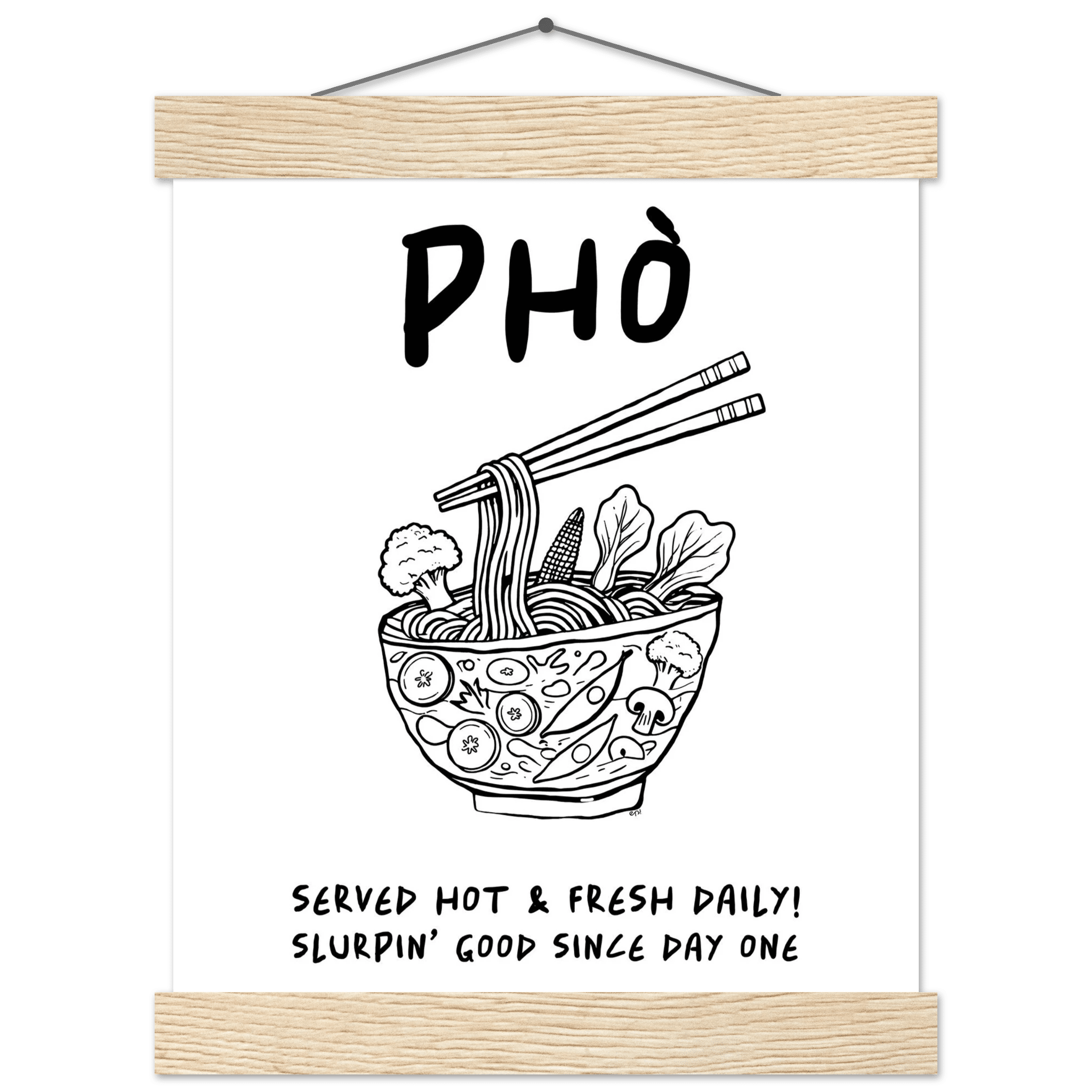 Pho Poster – Funny Vietnamese Kitchen Wall Art Print (Digital & Printed Options) - Evergreen Posters