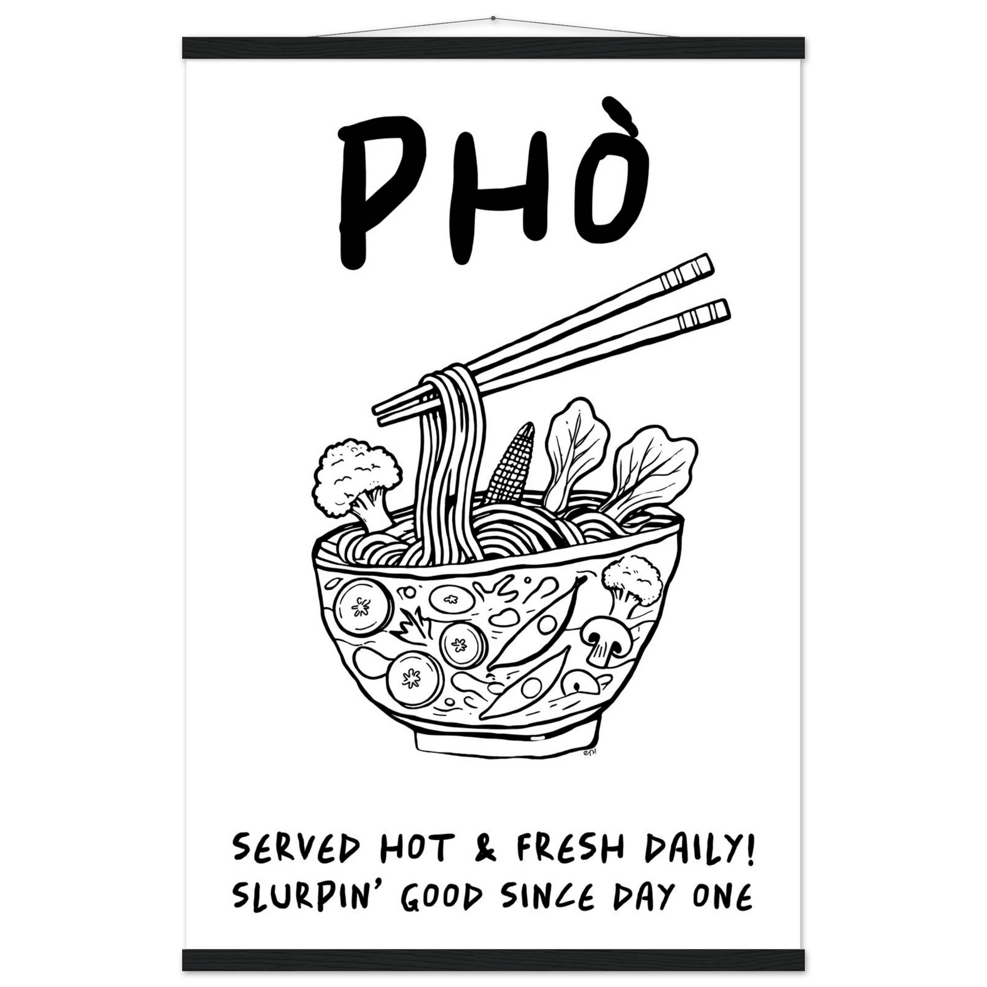 Pho Poster – Funny Vietnamese Kitchen Wall Art Print (Digital & Printed Options) - Evergreen Posters