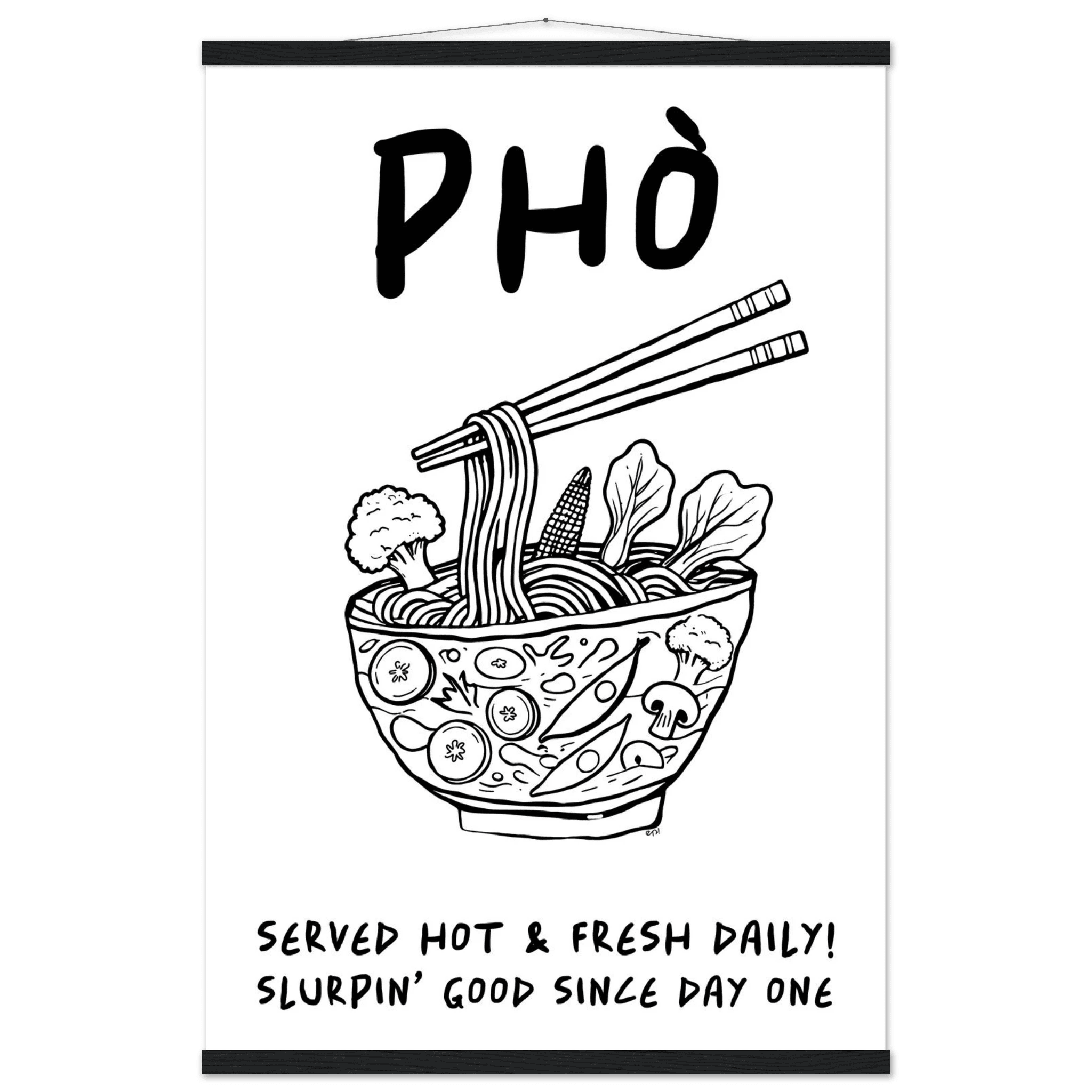 Pho Poster – Funny Vietnamese Kitchen Wall Art Print (Digital & Printed Options) - Evergreen Posters