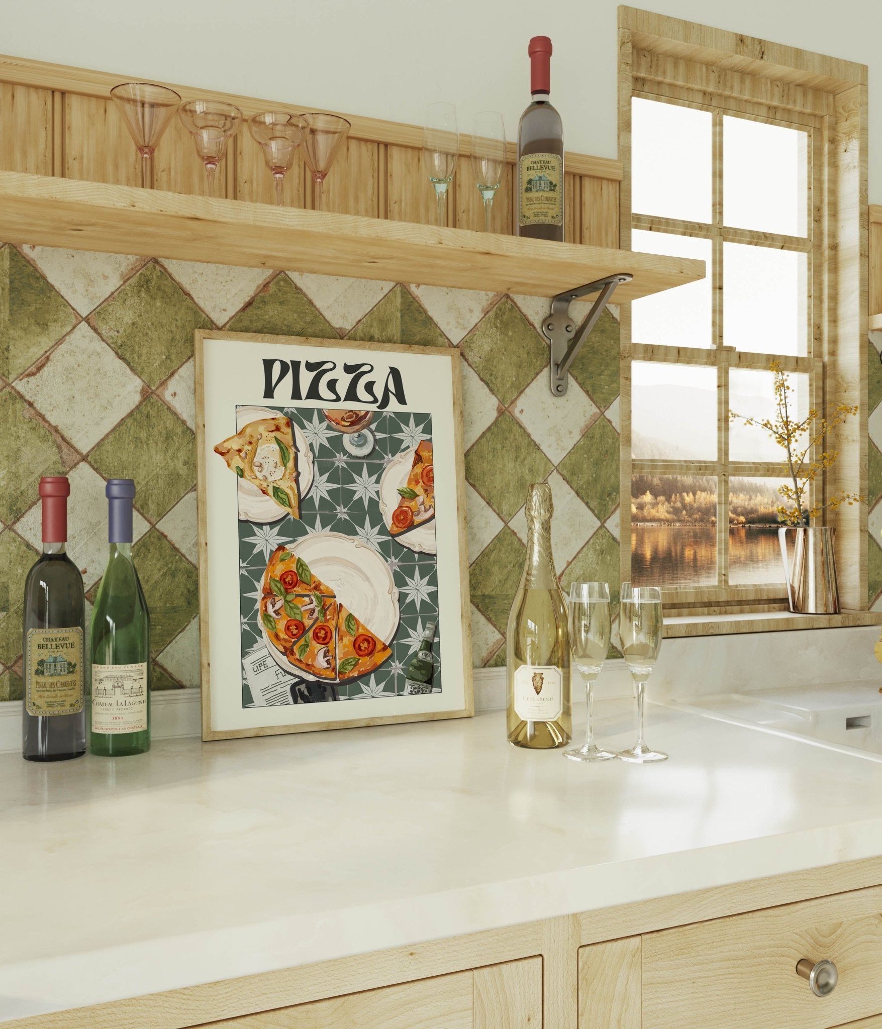 Pizza Poster – Playful Italian Kitchen Wall Art Print (Digital & Printed Options) - Evergreen Posters