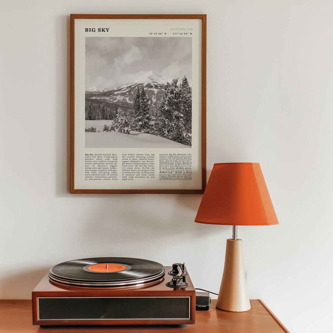 Big Sky Montana Poster Black and White – Vintage Lone Peak Ski Resort Print (Digital & Printed Options) - Evergreen Posters