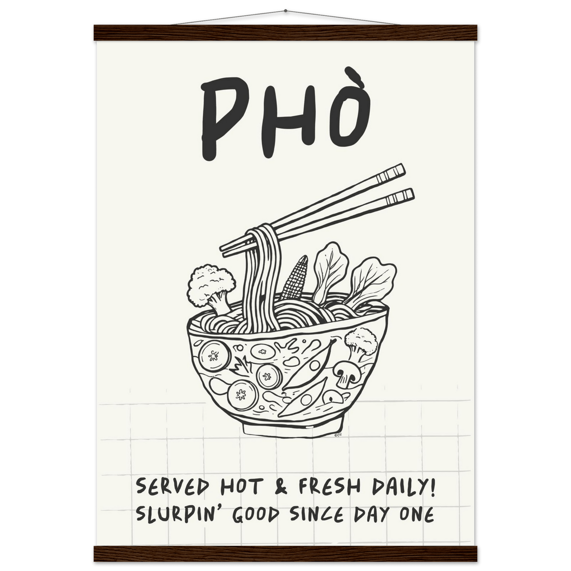 Pho Poster – Slurpin’ Good Vietnamese Kitchen Wall Art Print (Digital & Printed Options) - Evergreen Posters