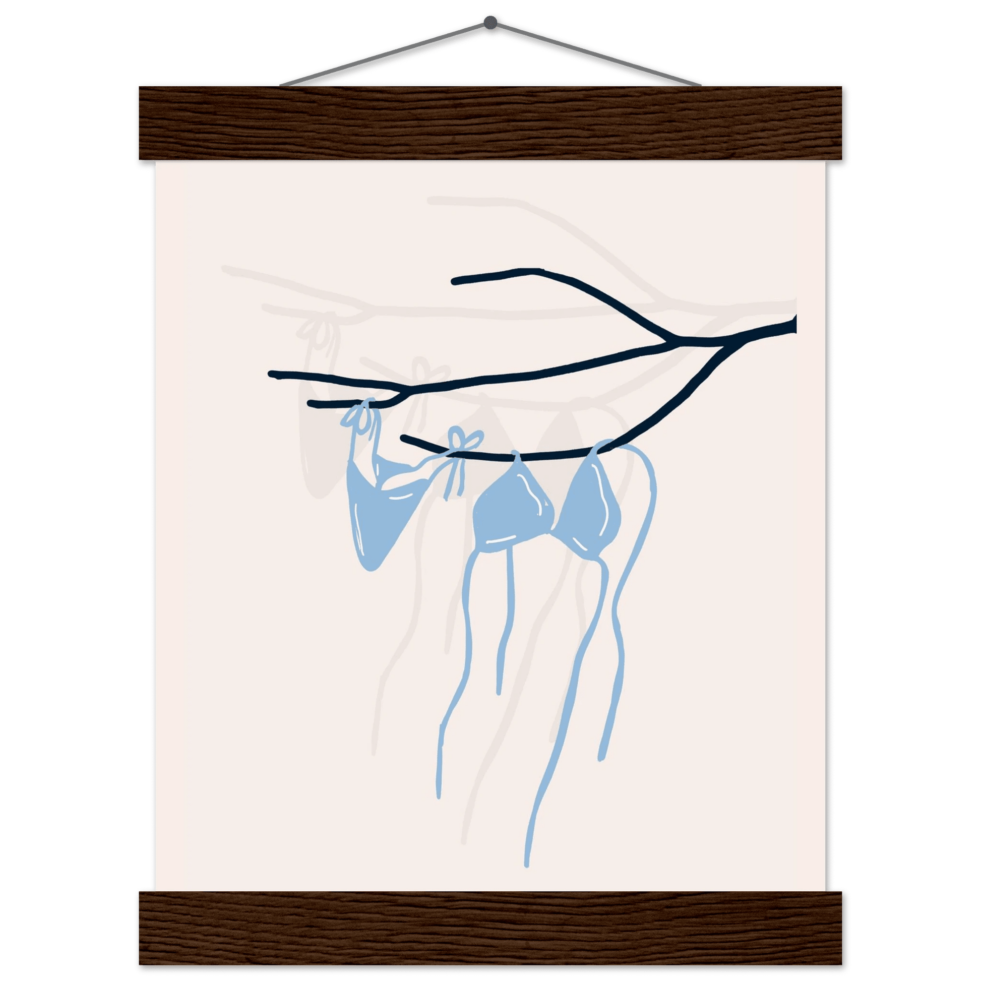Coastal Bikini Line Art Poster – Minimalist Beach Wall Art Print - Evergreen Posters